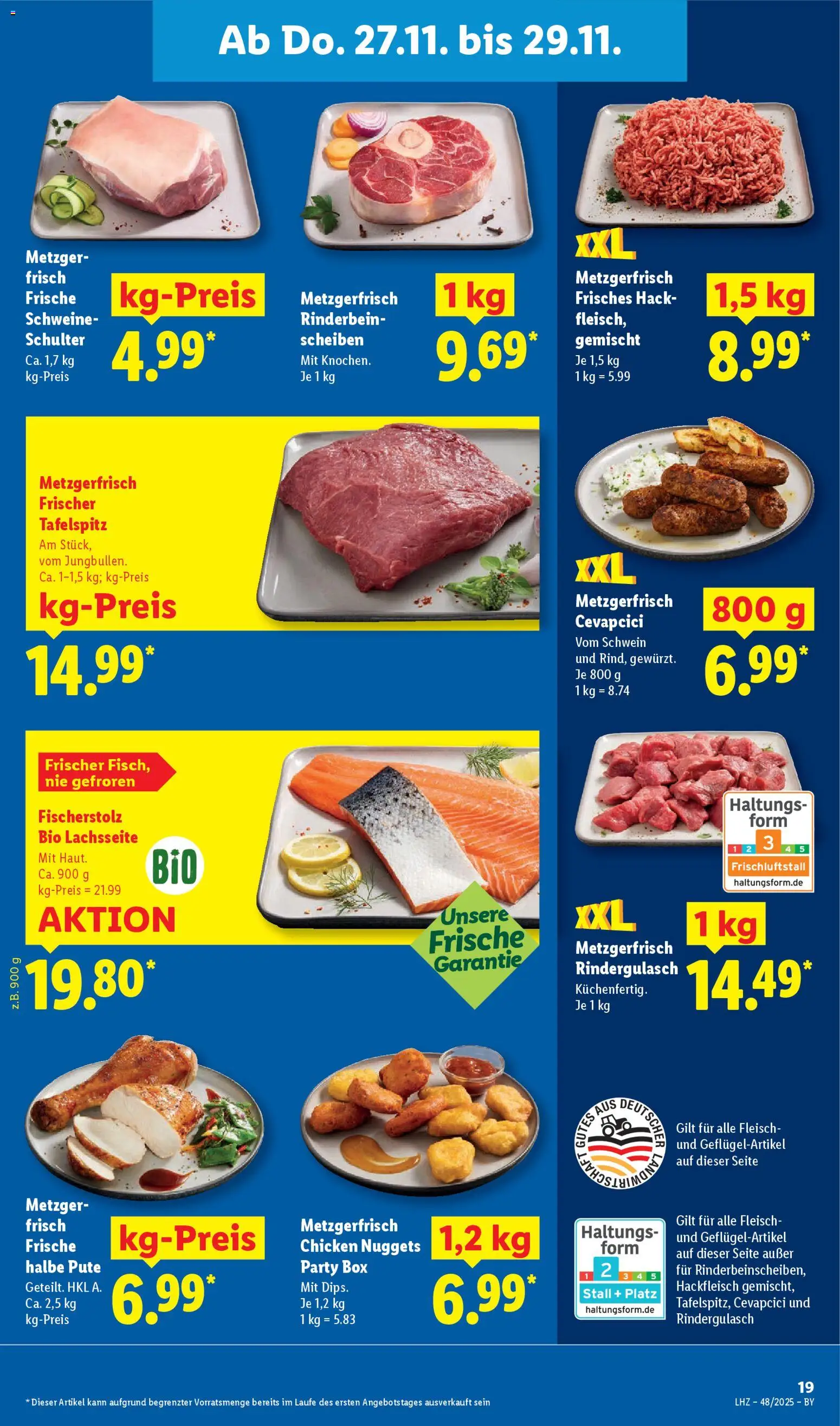 Lidl Prospekt Uffenheim – gültig ab 24.11.2025 | Seite: 25 | Produkte: Pute, Box, Cevapcici, Hackfleisch