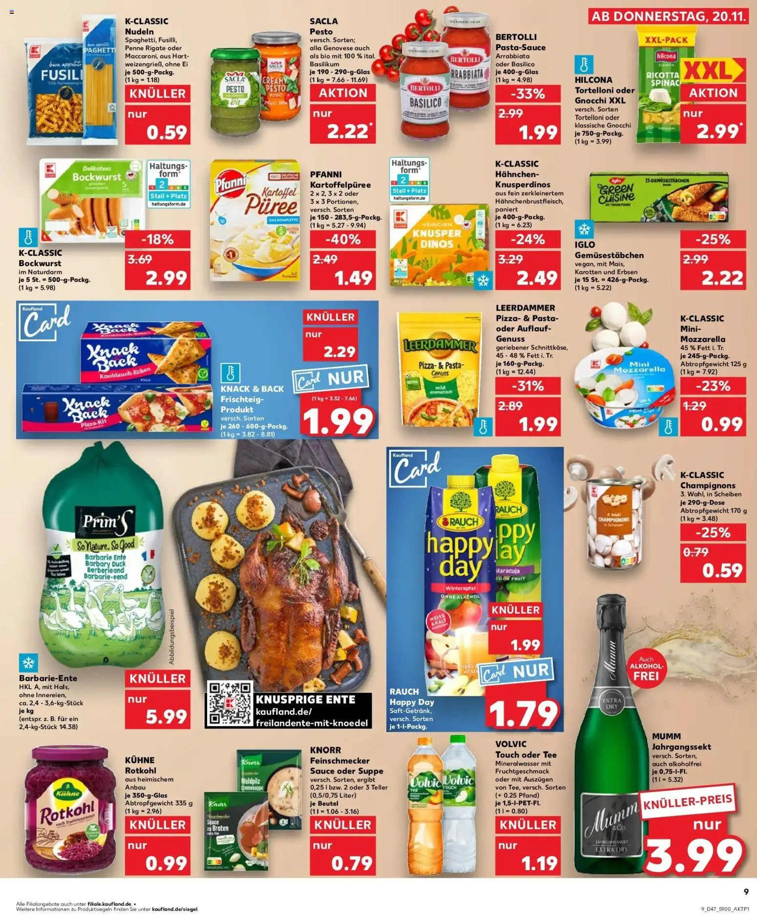 Kaufland prospekt Eilenburg	 – gültig ab 20.11.2025 | Seite: 9 | Produkte: Rotkohl, Volvic touch, Pizza, Tee