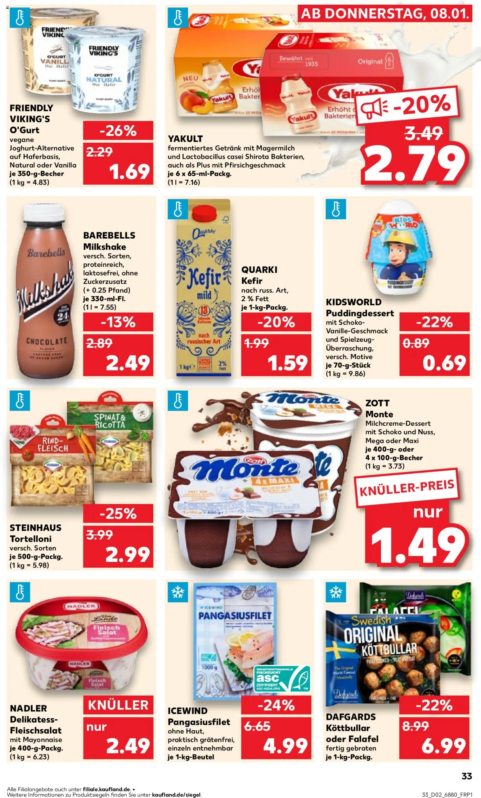 Kaufland prospekt Völklingen	 – gültig ab 08.01.2026 | Seite: 33 | Produkte: Kefir, Pudding, Mayonnaise, Salat