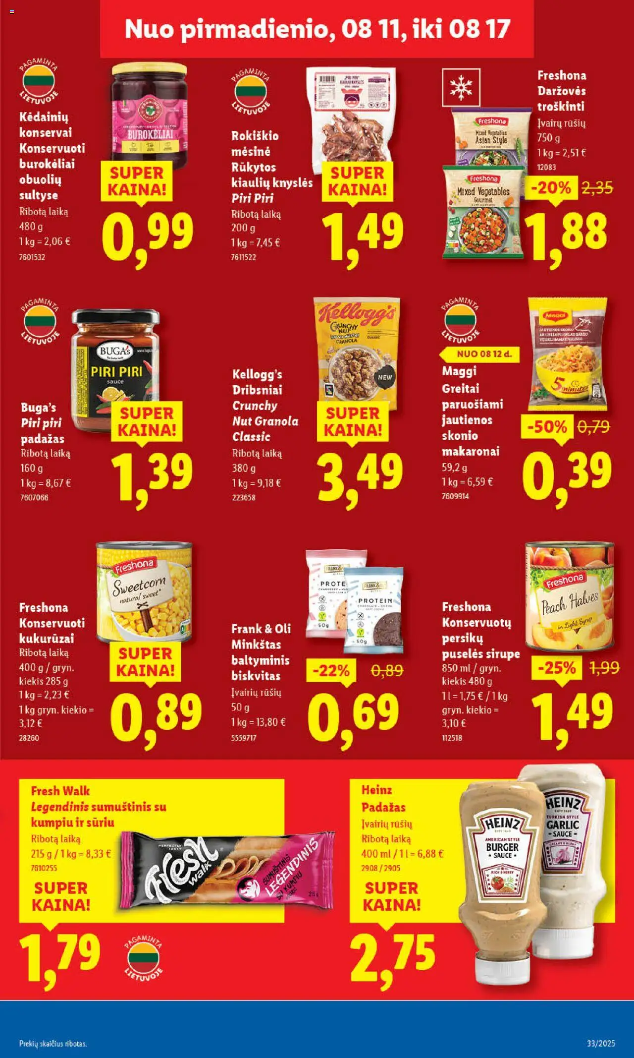 LIDL leidinys│galioja nuo 14.08.2025 | Puslapis: 37 | Prekių: Kukurūzai, Konservai, Dribsniai, Makaronai