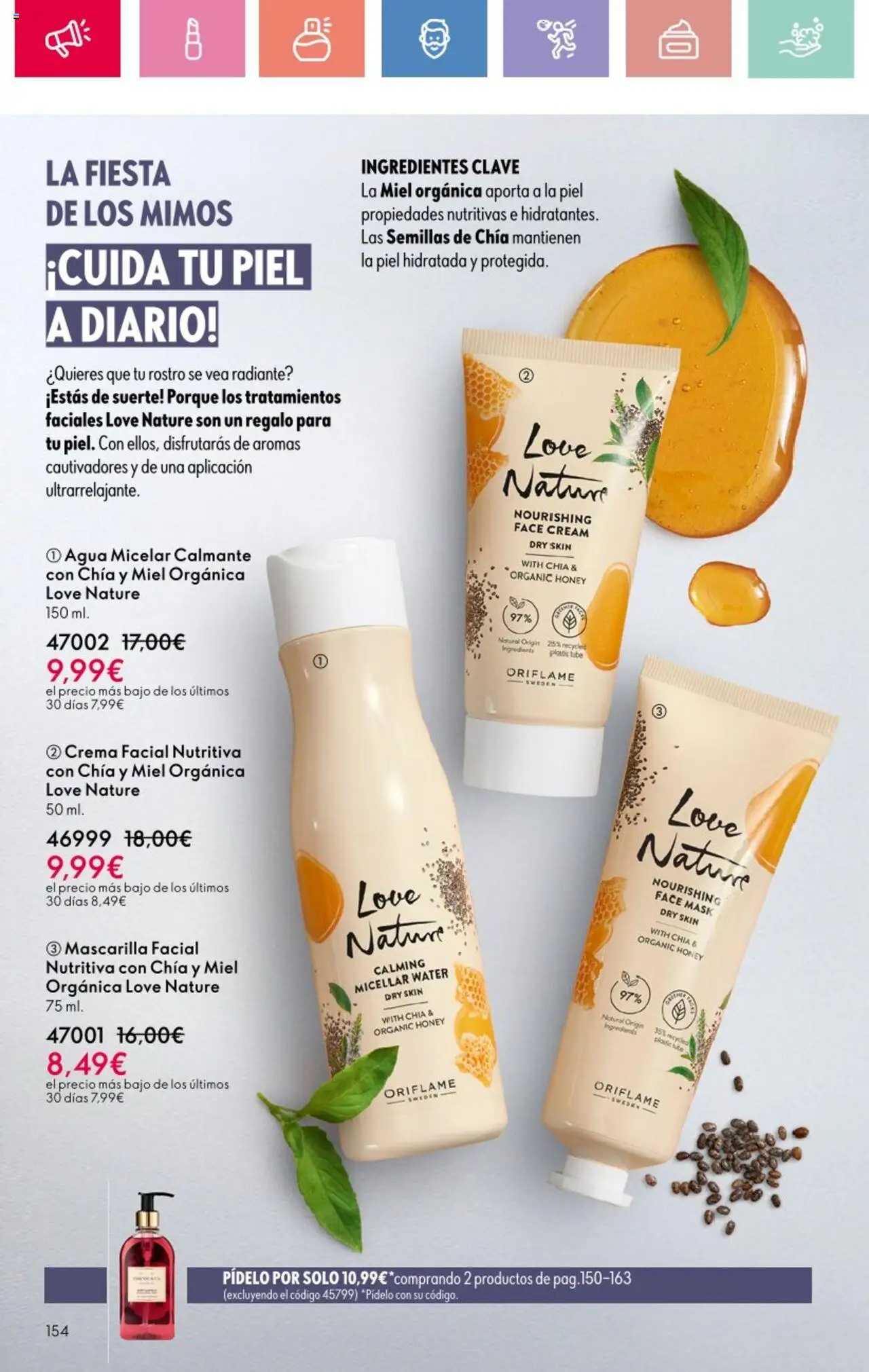 Oriflame - Catálogo Campaña 11 │ válido desde el 03.08.2025 | Página: 154 | Productos: Agua micelar, Crema facial, Mascarilla facial, Crema