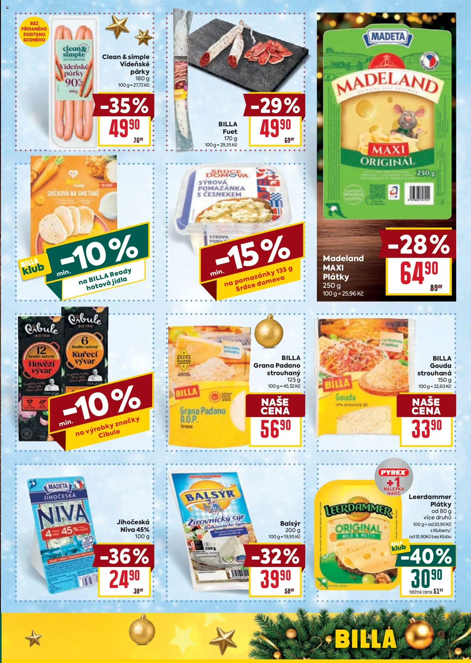 Billa Velký leták od 26.11.2025 | Strana: 9 | Produkty: Pomazánky, Sýr, Párky, Niva