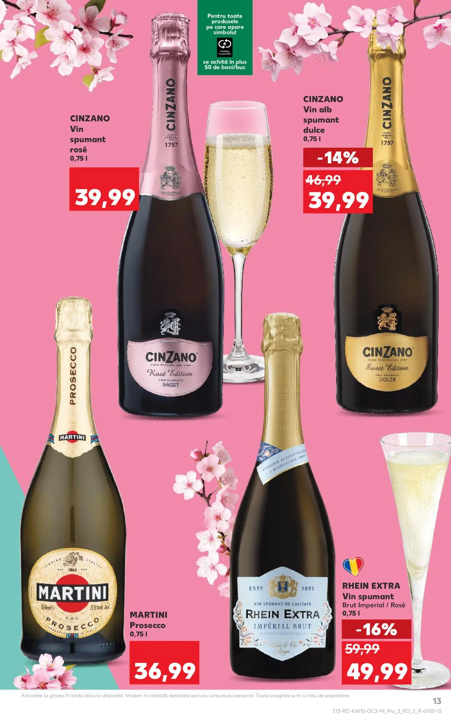 Noul catalog Kaufland – valabil de la 04.03.2026 | Pagină: 13 | Produse: Ekmek tahtası, Yulaf, Prosecco, Vin