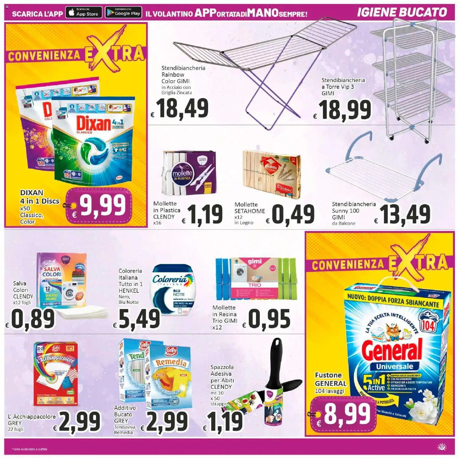 Volantino Paghi Poco del 19.01.2026 | Pagina: 17 | Prodotti: Bicarbonato, Stendibiancheria, Scaffale, Griglia