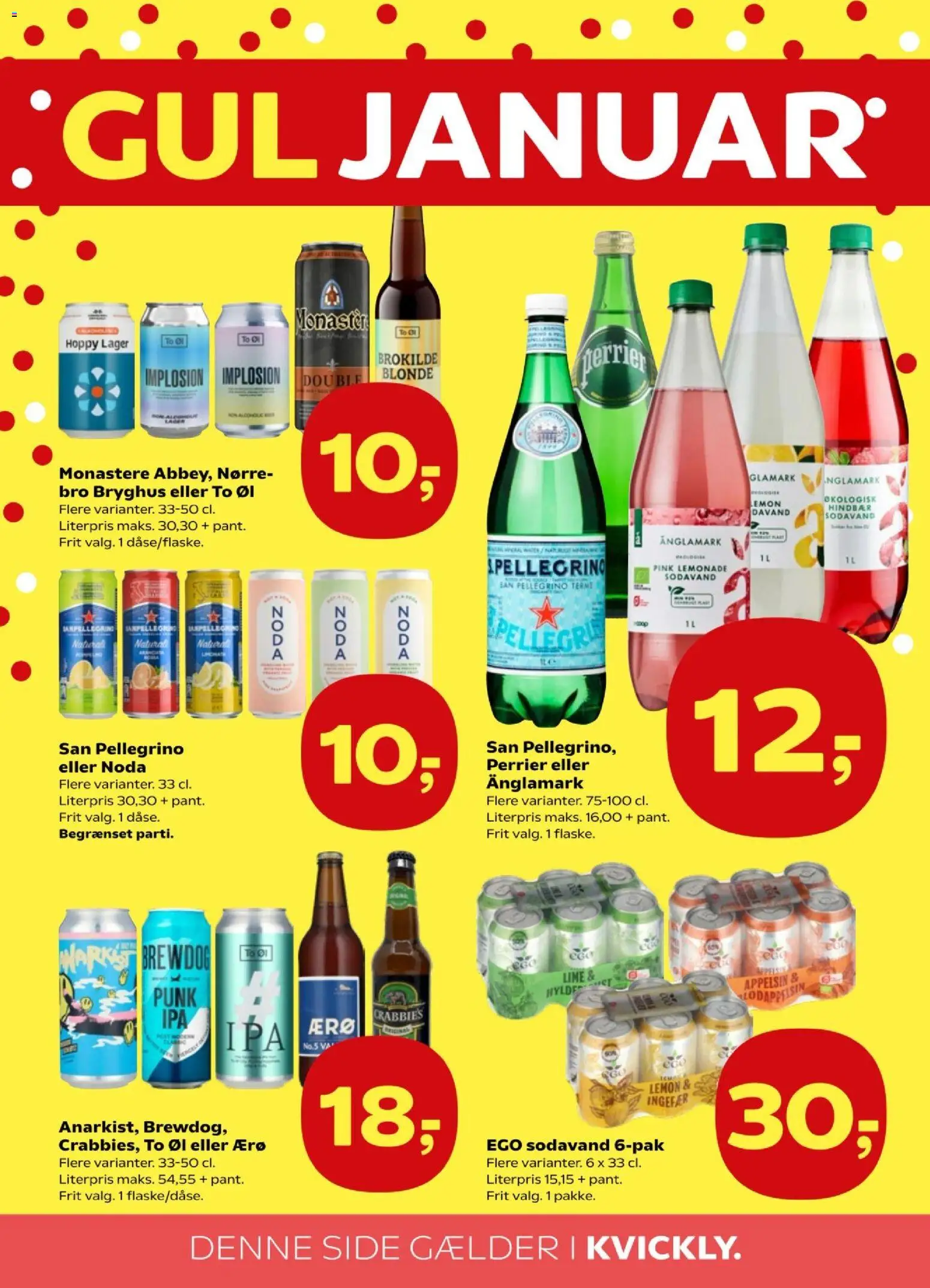 Kvickly tilbudsavis – gyldig fra 01.01.2026 | Side: 43 | Produkter: Øl, Hylde, Sodavand, Lime