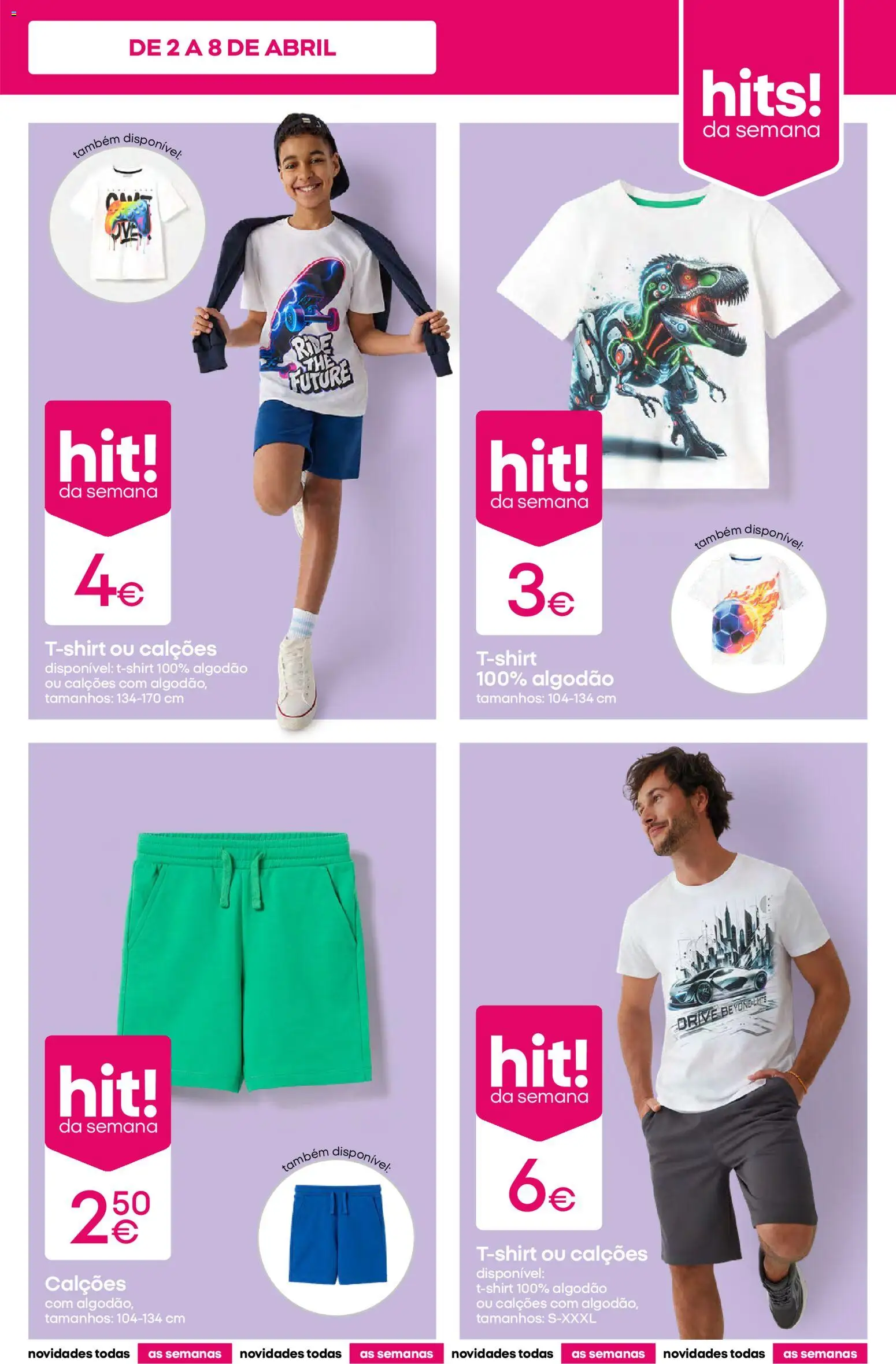 Pepco folheto │ válido de 02.04.2026 | Página: 3 | Produtos: Algodão, Calções