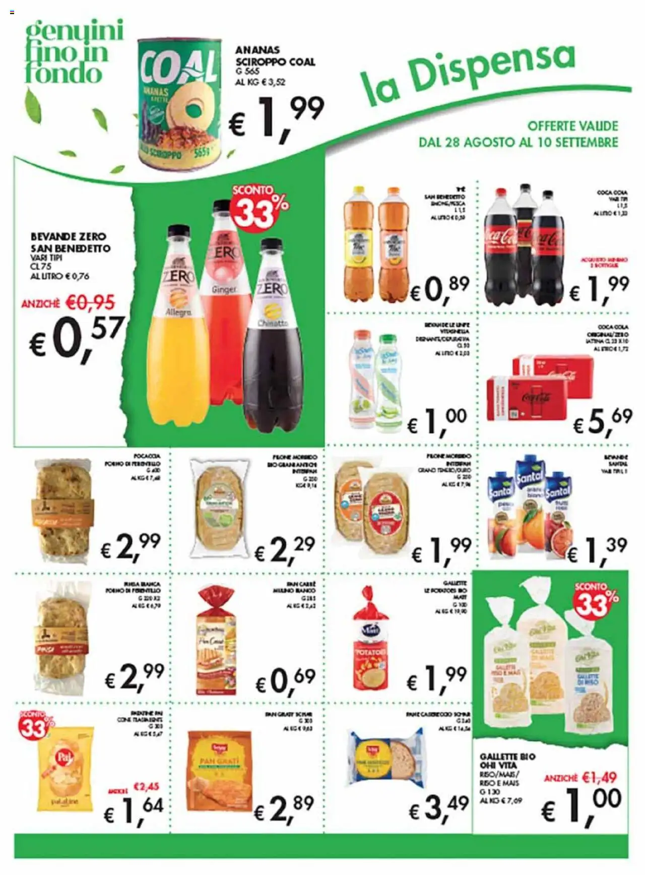 Volantino Coal del 28.08.2025 | Pagina: 10 | Prodotti: Chinotto, Focaccia, Gallette, Mais