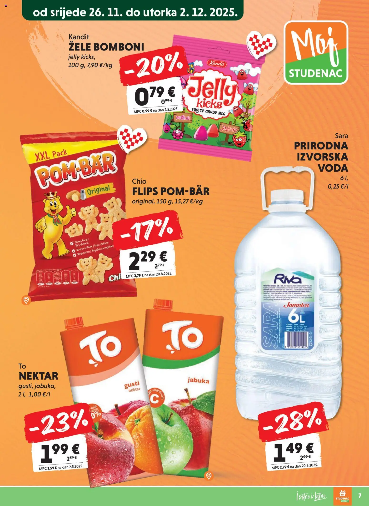 Studenac katalog | vrijedi od 26.11.2025 | Stranica: 7 | Proizvodi: Flips, Bomboni, Jamnica, Jabuka