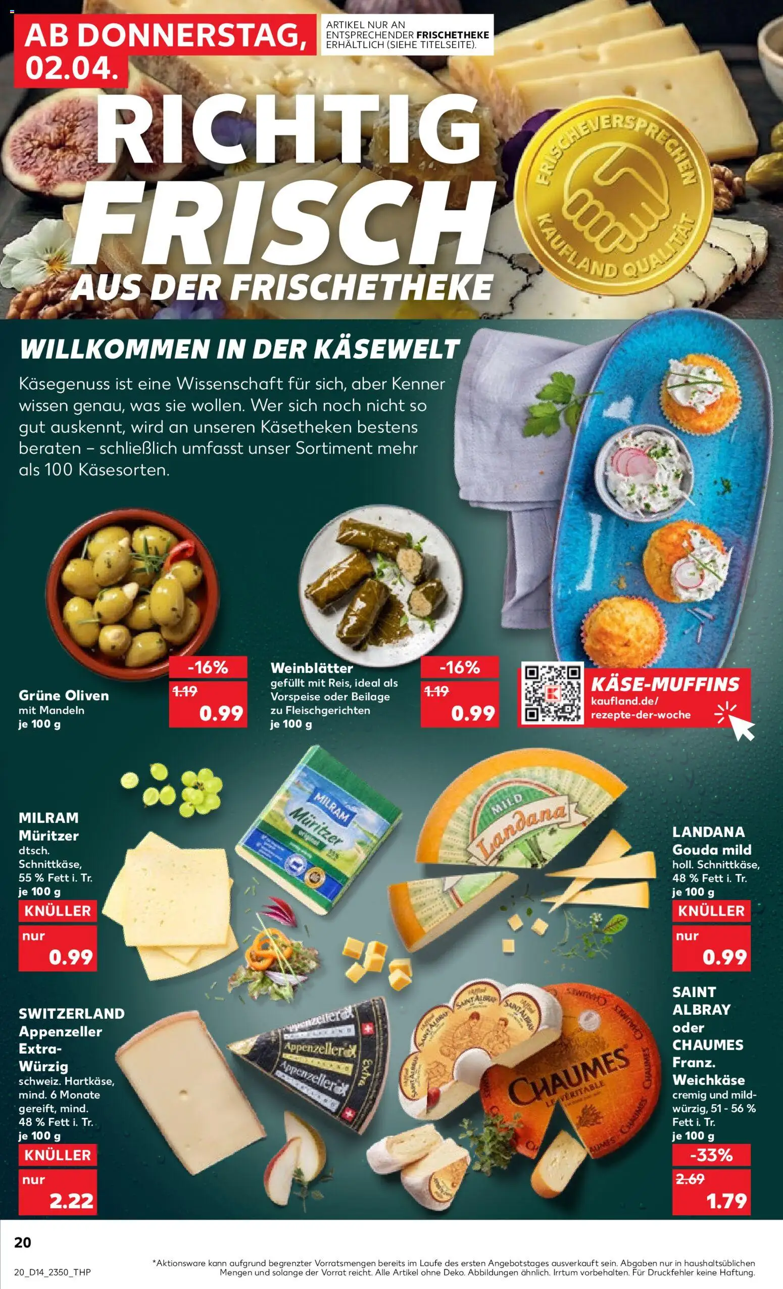 Kaufland Prospekt Völklingen	 – gültig ab 02.04.2026 | Seite: 20 | Produkte: Gouda, Mandeln, Milram