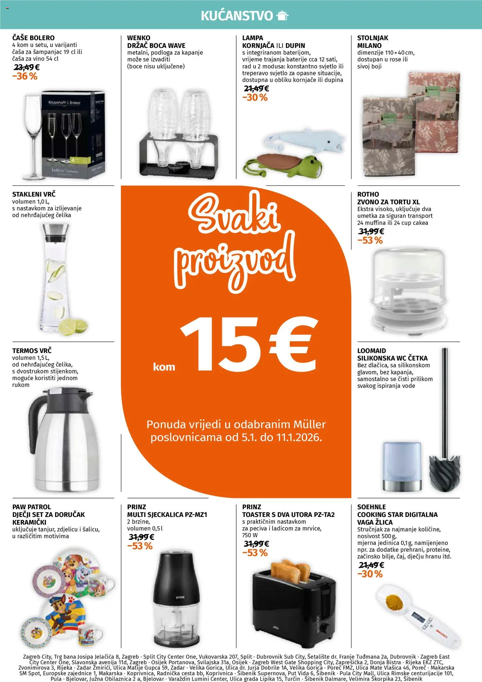 Müller katalog | vrijedi od 05.01.2025 | Stranica: 1 | Proizvodi: Vino, Čaše, Stolnjak, Vaga