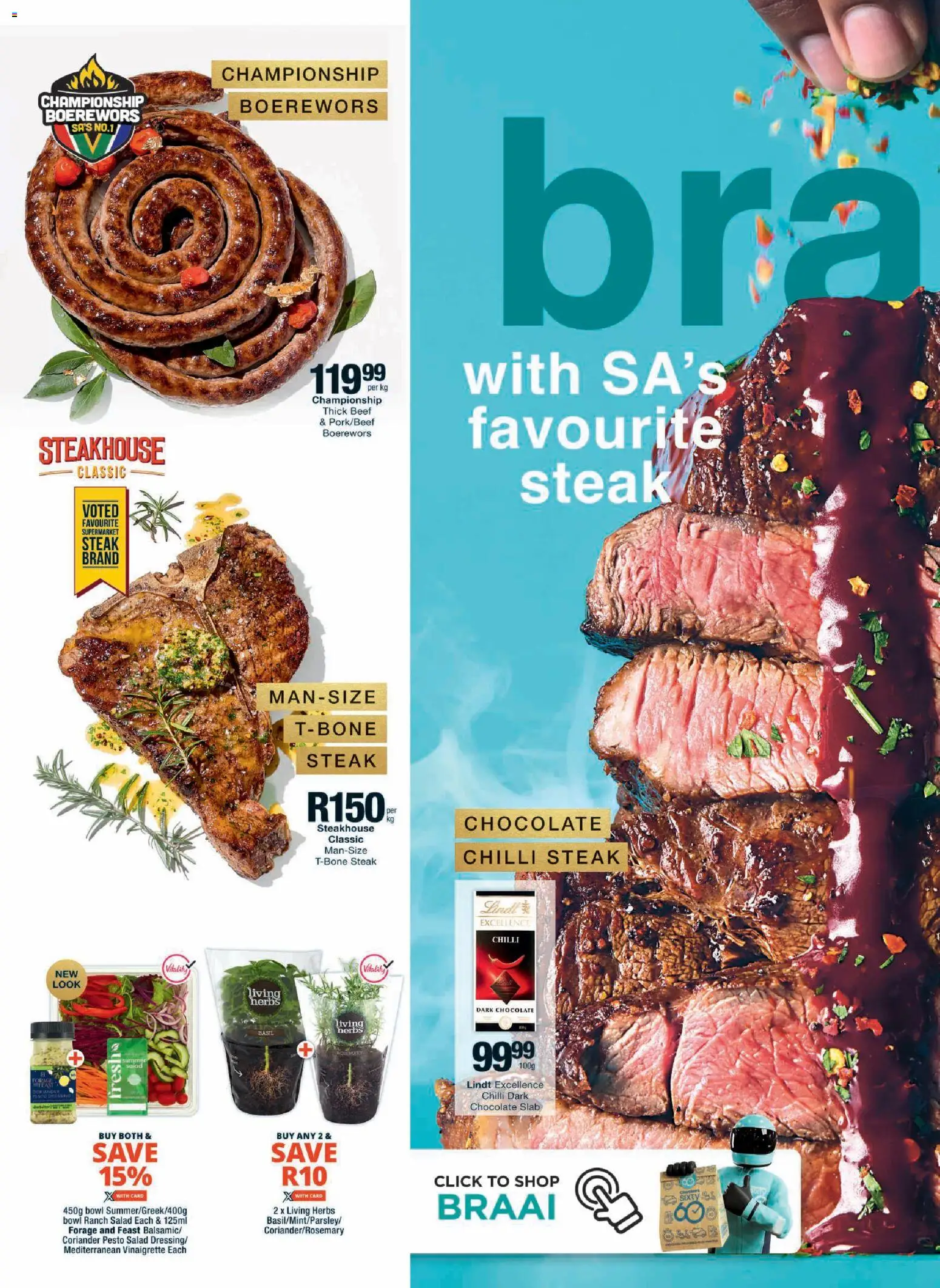 New Checkers catalogue – valid from 23.03.2026 | Page: 6 | Products: Bowl, Boerewors, Salad, Herbs