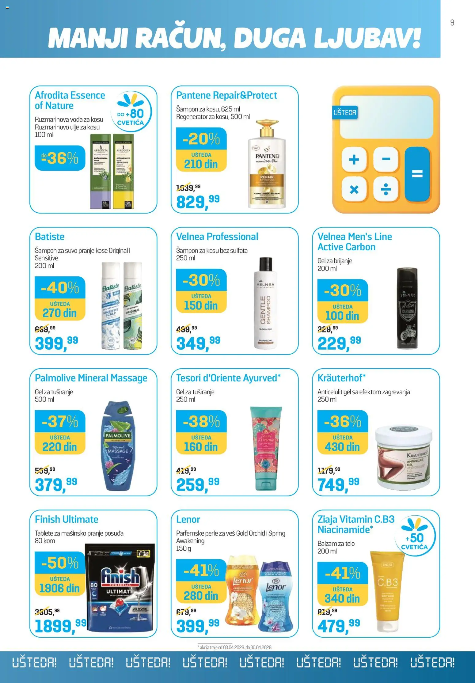 Lilly drogerie katalog - važi od 01.04.2026 | Strana: 9 | Proizvode: Gel za brijanje, Šampon, Balzam, Ulje