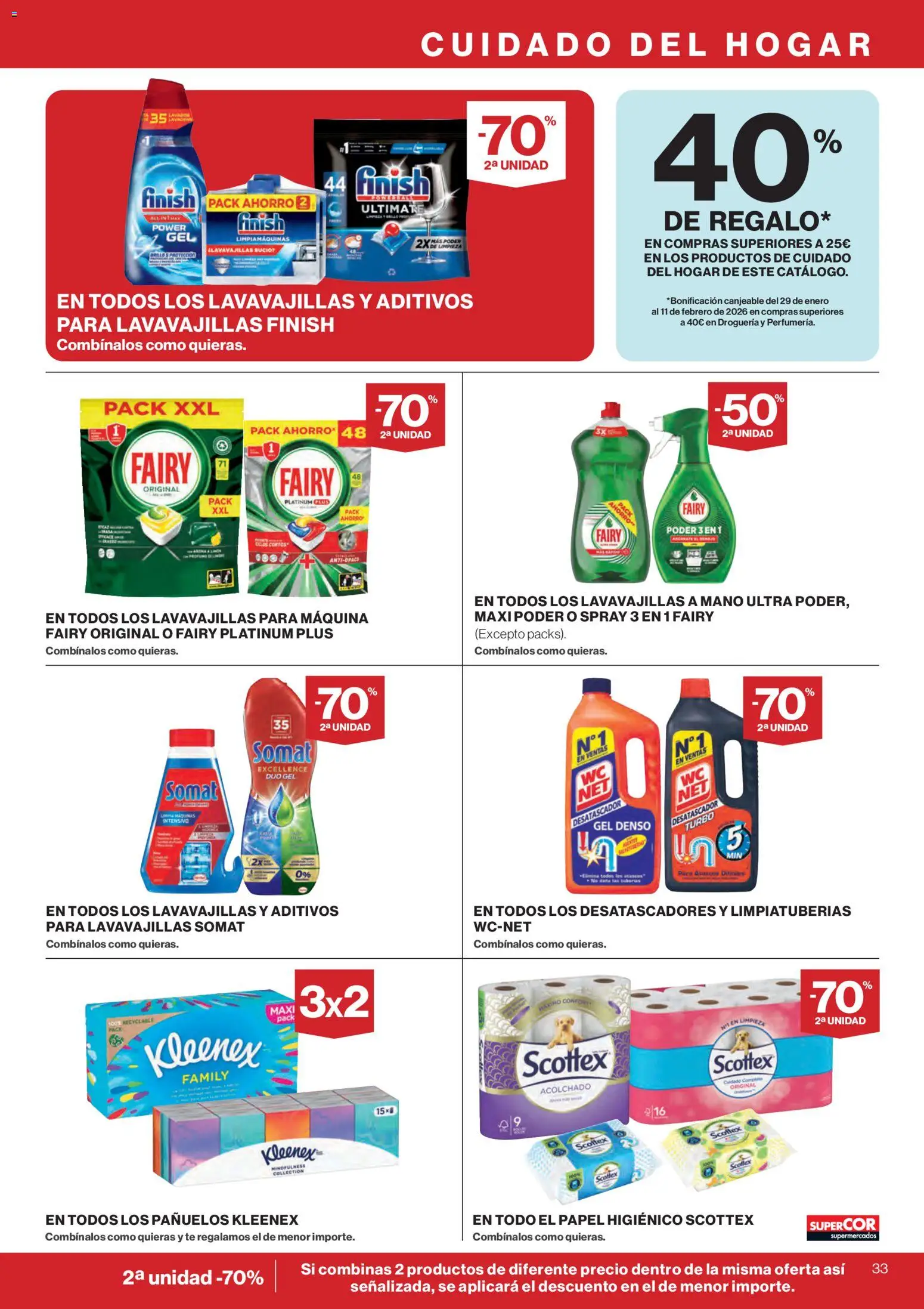 Supercor Canarias │ válido desde el 07.01.2026 | Página: 33 | Productos: Papel higienico, Té, Lavavajillas