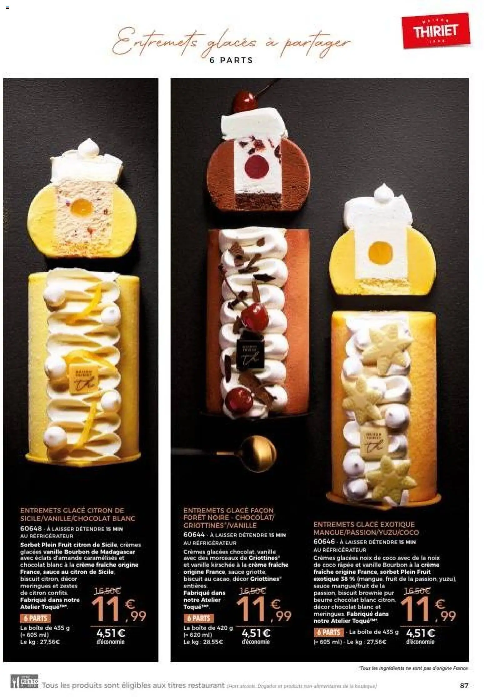 {H1} | Page: 87 | Produits: Glaces, Chocolat, Crème fraiche, Crème