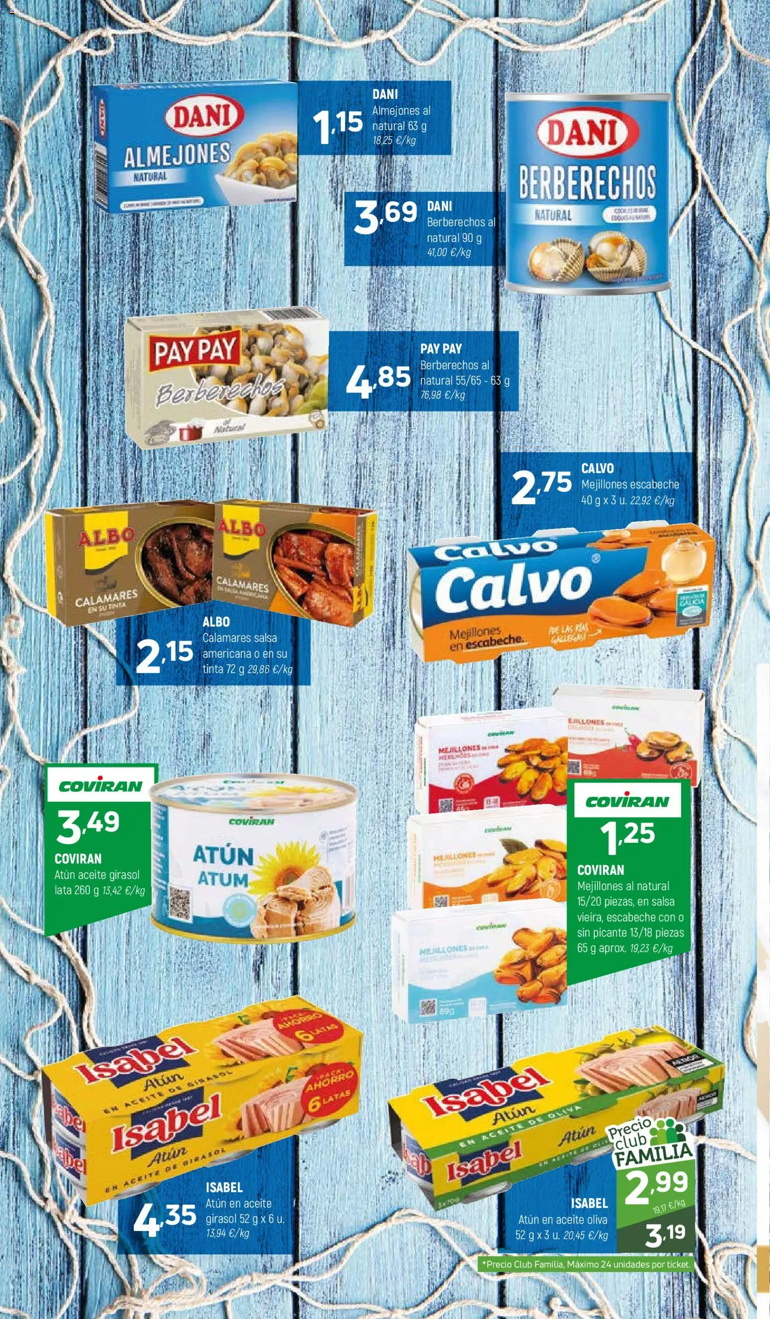 Coviran - Avila │ válido desde el 18.11.2025 | Página: 14 | Productos: Mejillones escabeche, Calamares, Aceite, Aceite de girasol