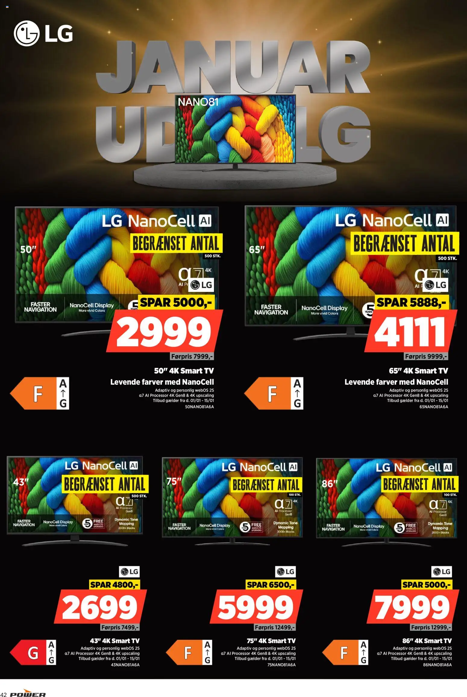 Power tilbudsavis – gyldig fra 09.01.2026 | Side: 42 | Produkter: Processor, Smart TV, TV, Navigation