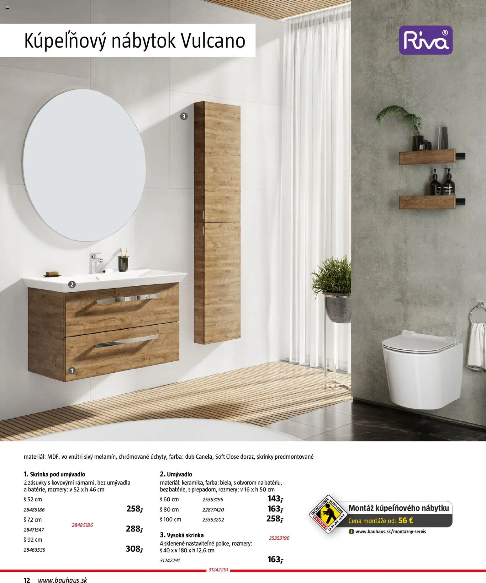 Nové Bauhaus akcie – leták je platný od 15.12.2025 | Strana: 12 | Produkty: Nábytok, Kupeľňový nábytok, Skrinka pod umývadlo, Skrinka