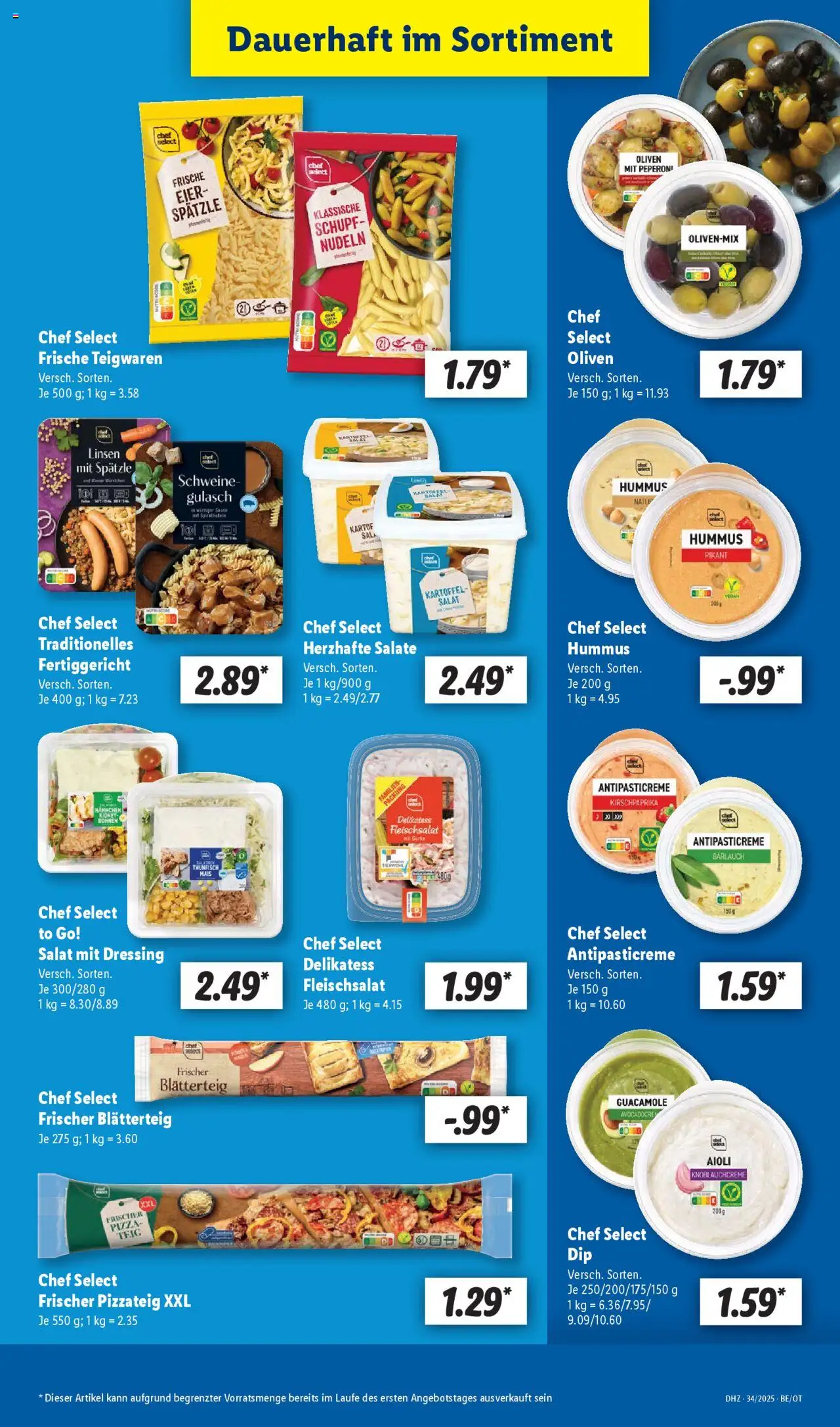 Lidl Prospekt Zossen	 - gültig ab dem 18.08.2025 | Seite: 17 | Produkte: Dressing, Pizza, Nudeln, Salat