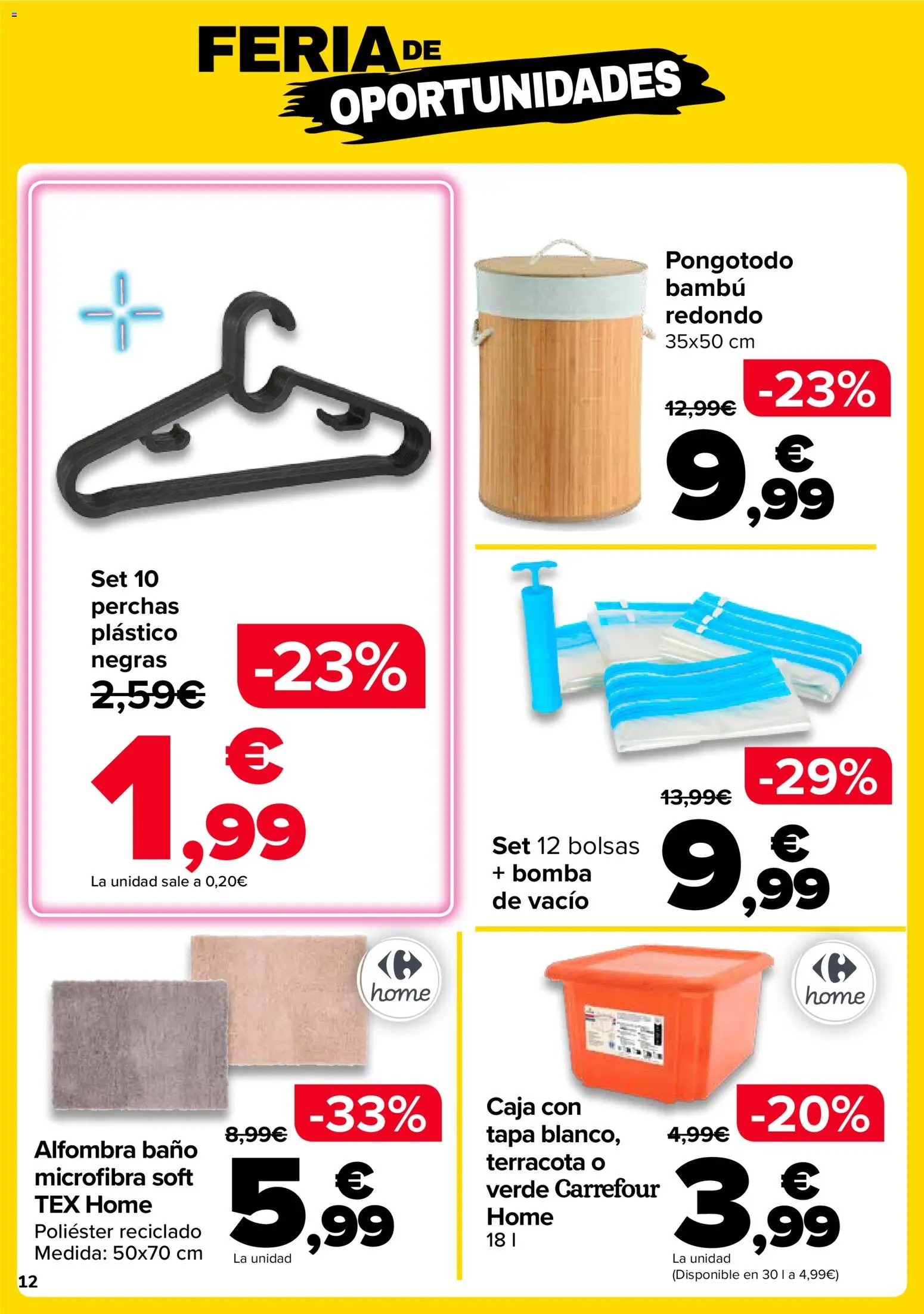Carrefour Feria de oportunidades │ válido desde el 19.02.2026 | Página: 12 | Productos: Caja, Baño, Alfombra