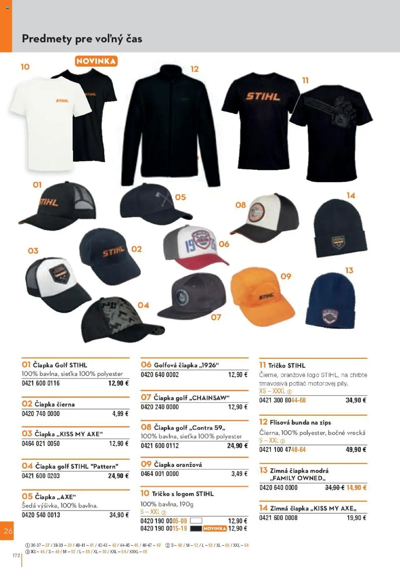 Nové STIHL akcie – leták je platný od 29.09.2025 | Strana: 172 | Produkty: Tričko, Bunda, Čiapka