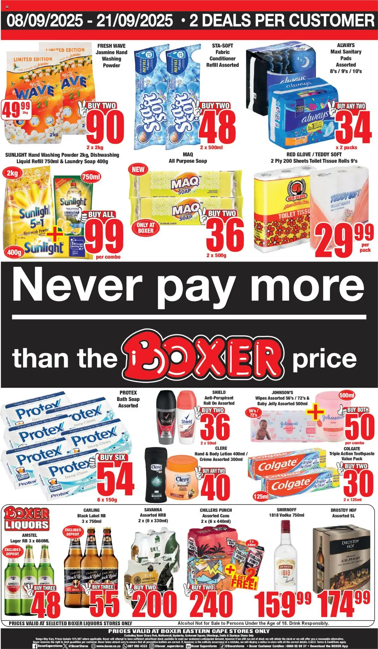 New Boxer catalogue – valid from 08.09.2025 | Page: 4 | Products: Handwash, Glove, Soap, Antiperspirant
