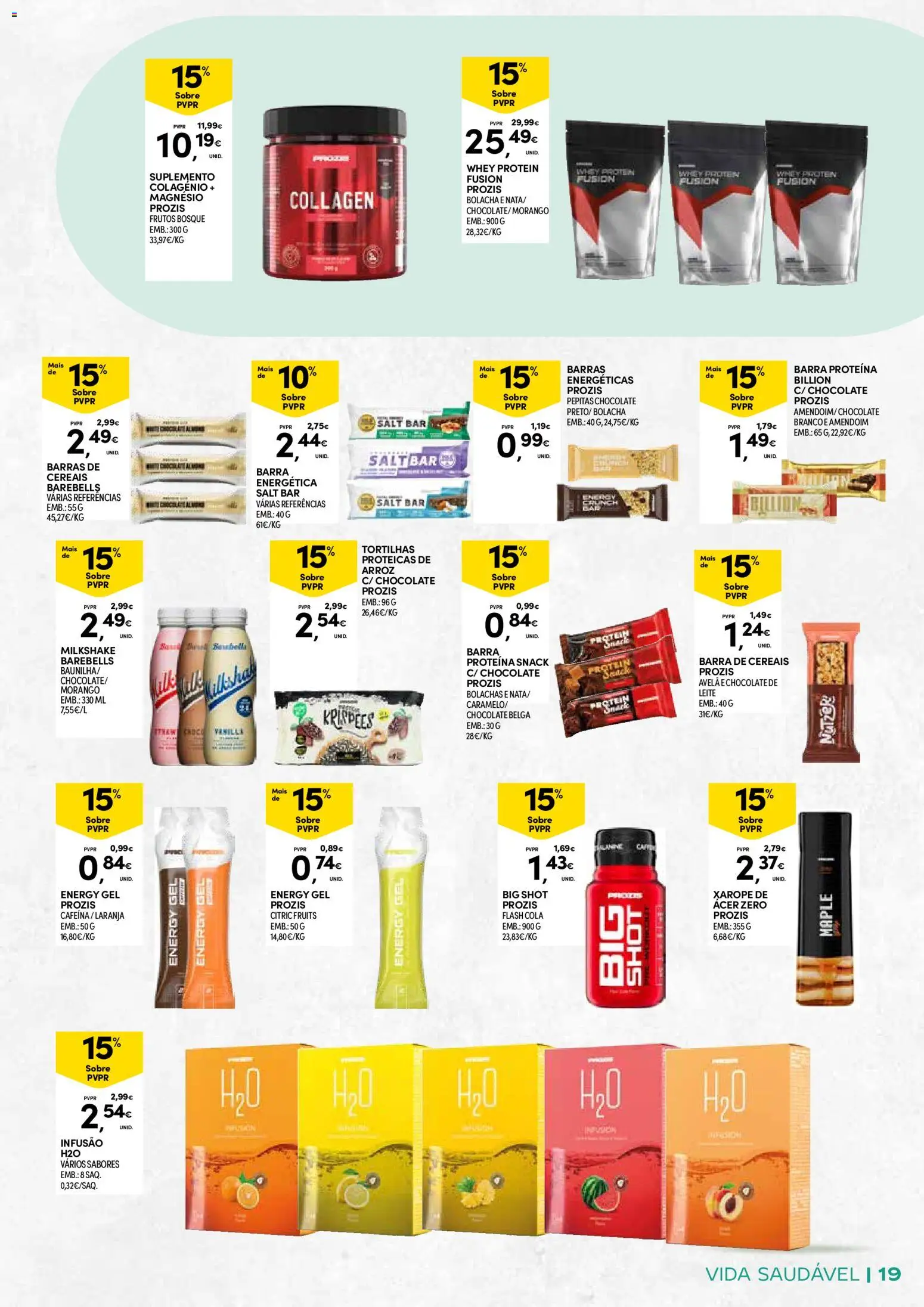 Continente - Açores: Vida Saudável │ válido de 20.01.2026 | Página: 19 | Produtos: Leite, Arroz, Whey protein, Proteina