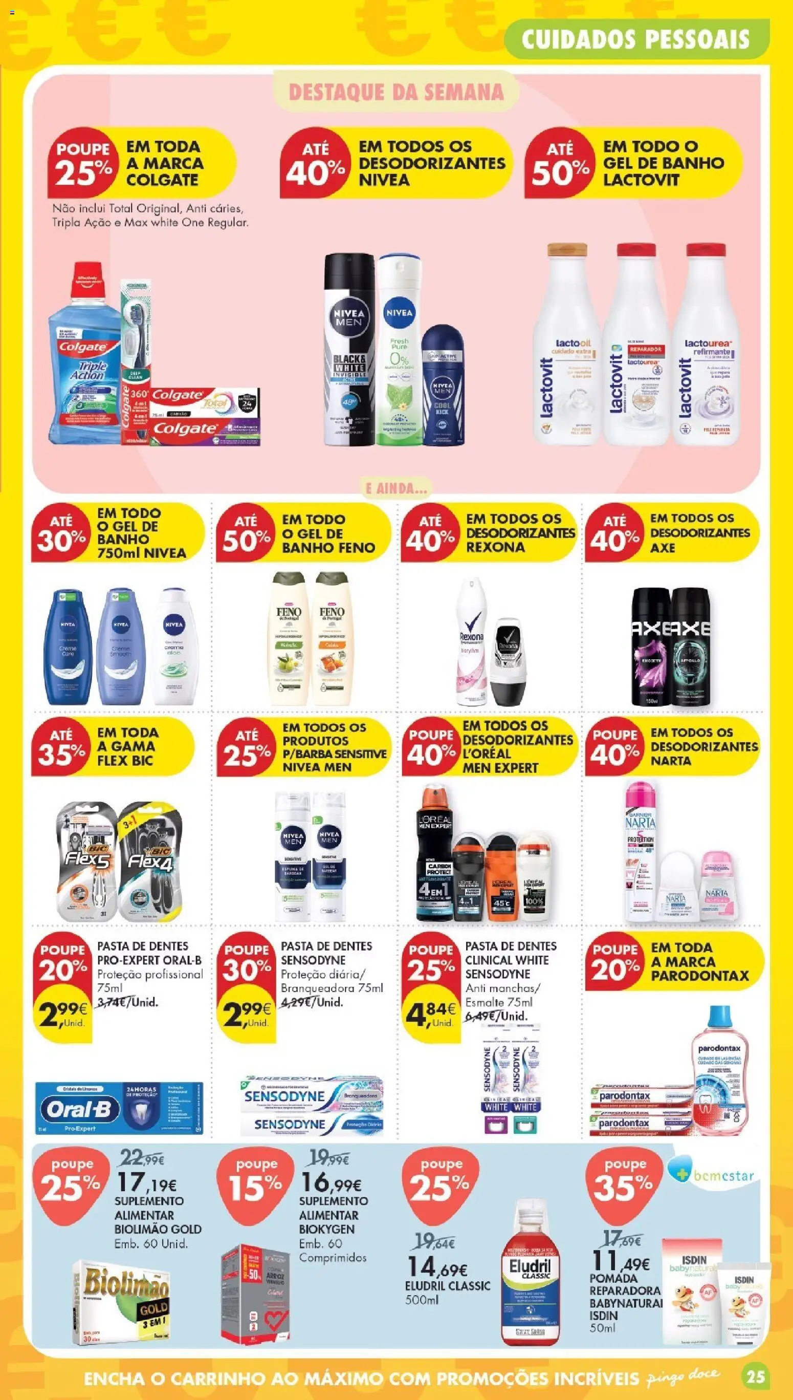 Pingo Doce Poupe Esta Semana Madeira │ válido de 28.04.2026 | Página: 25 | Produtos: Gel de banho, Pasta de dentes, Banho, Creme