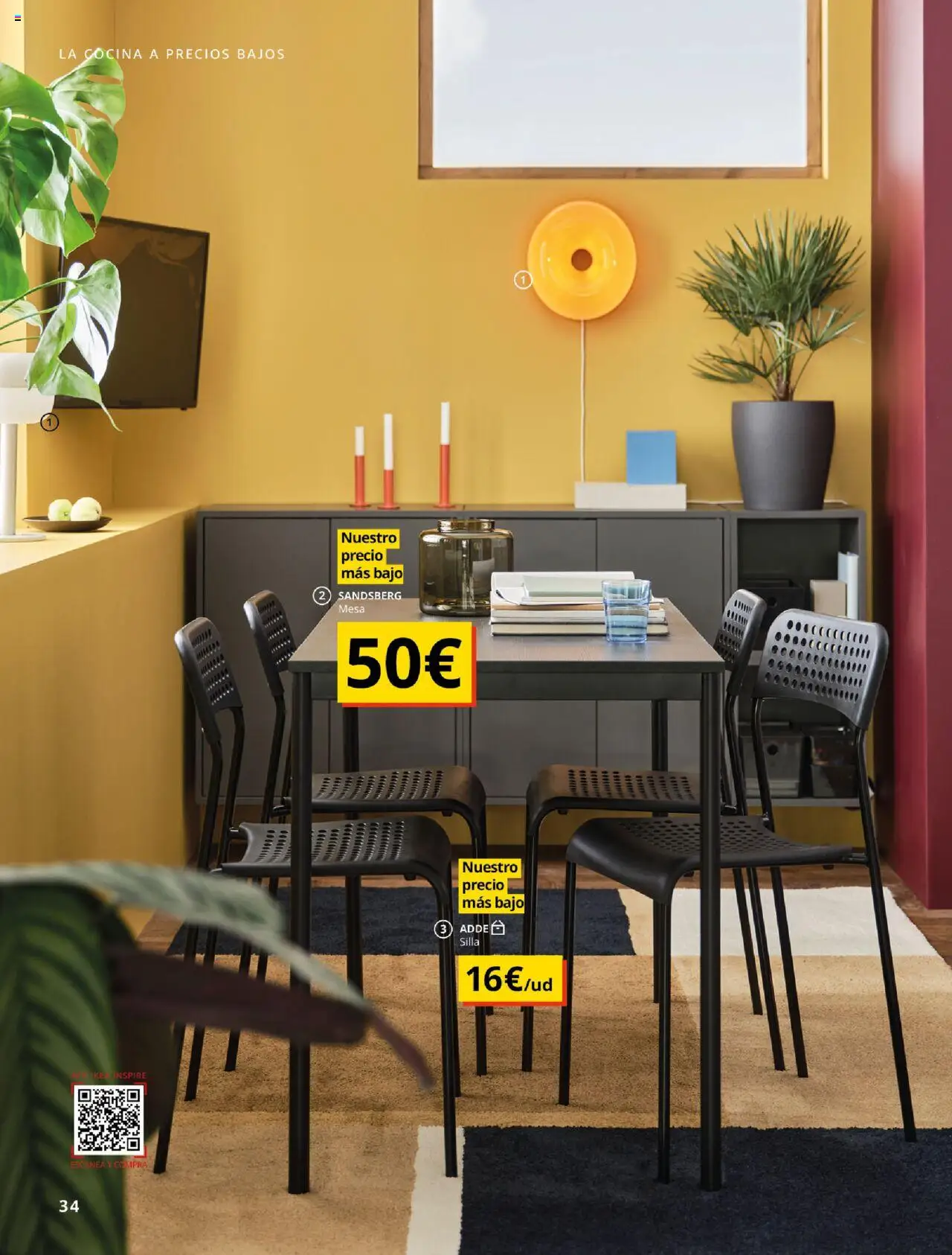 Catálogo IKEA Precios bajos. Muy bajos │ válido desde el 04.02.2025 | Página: 34 | Productos: Cocina, Mesa, Silla