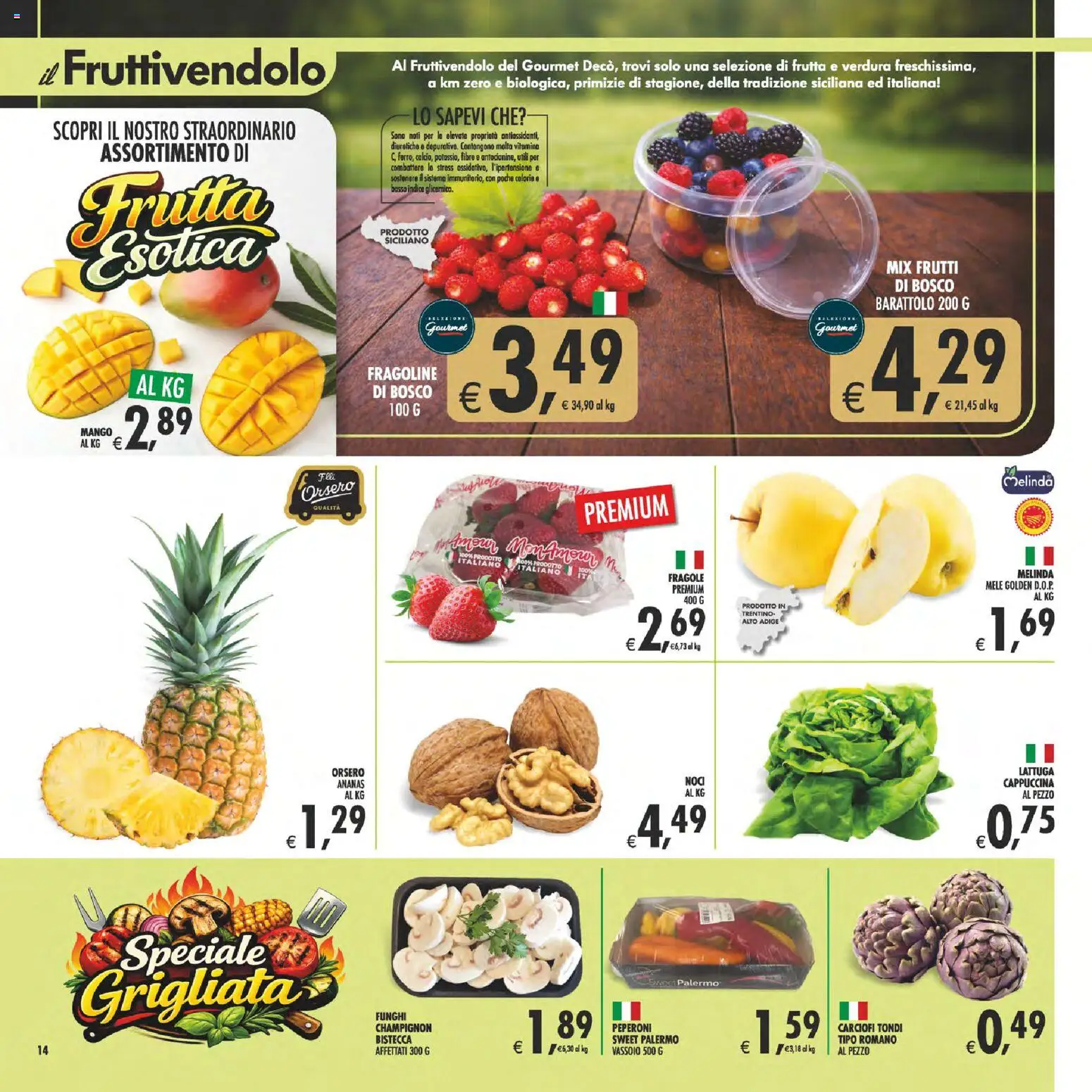 Volantino Decò del 27.03.2026 | Pagina: 14 | Prodotti: Mango, Ananas, Carciofi, Lattuga