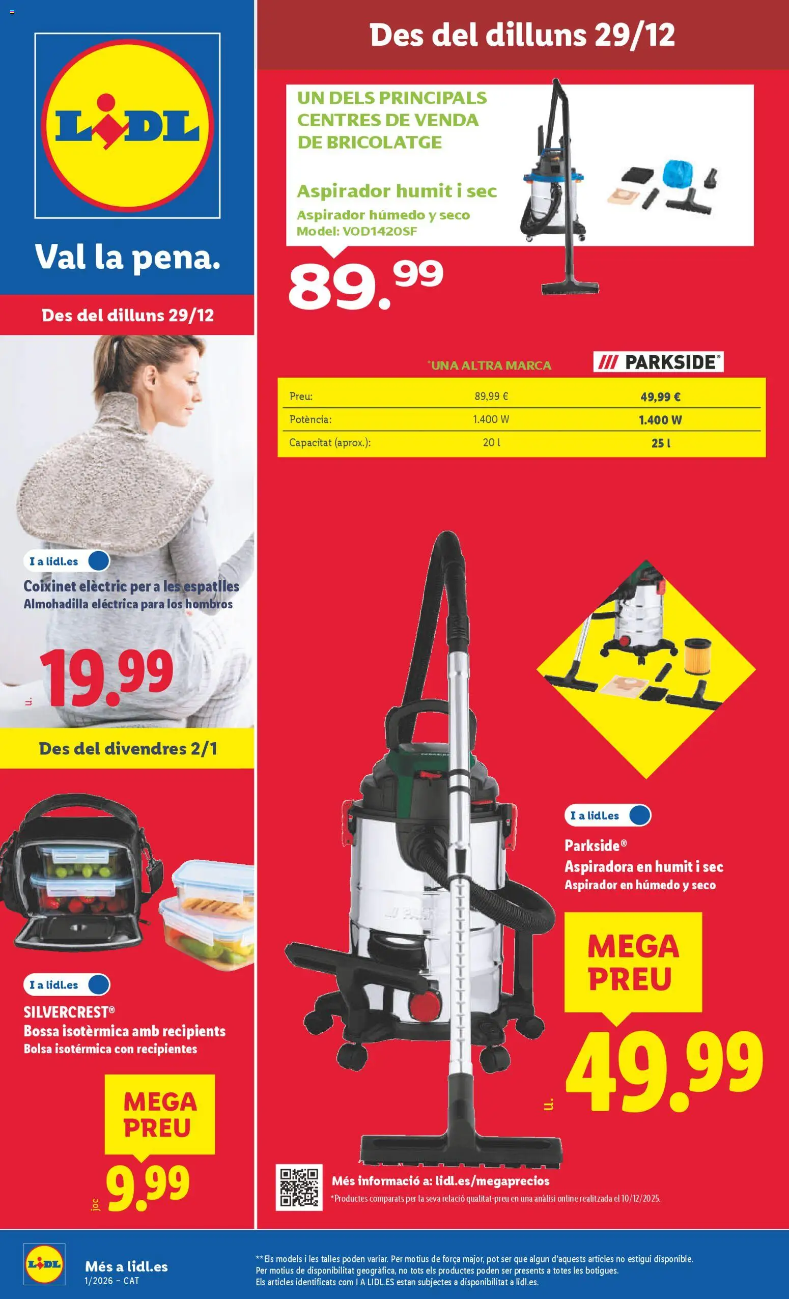 Lidl folleto de bazar │ válido desde el 29.12.2025 | Página: 1 | Productos: Bolsa, Aspiradora, Aspirador