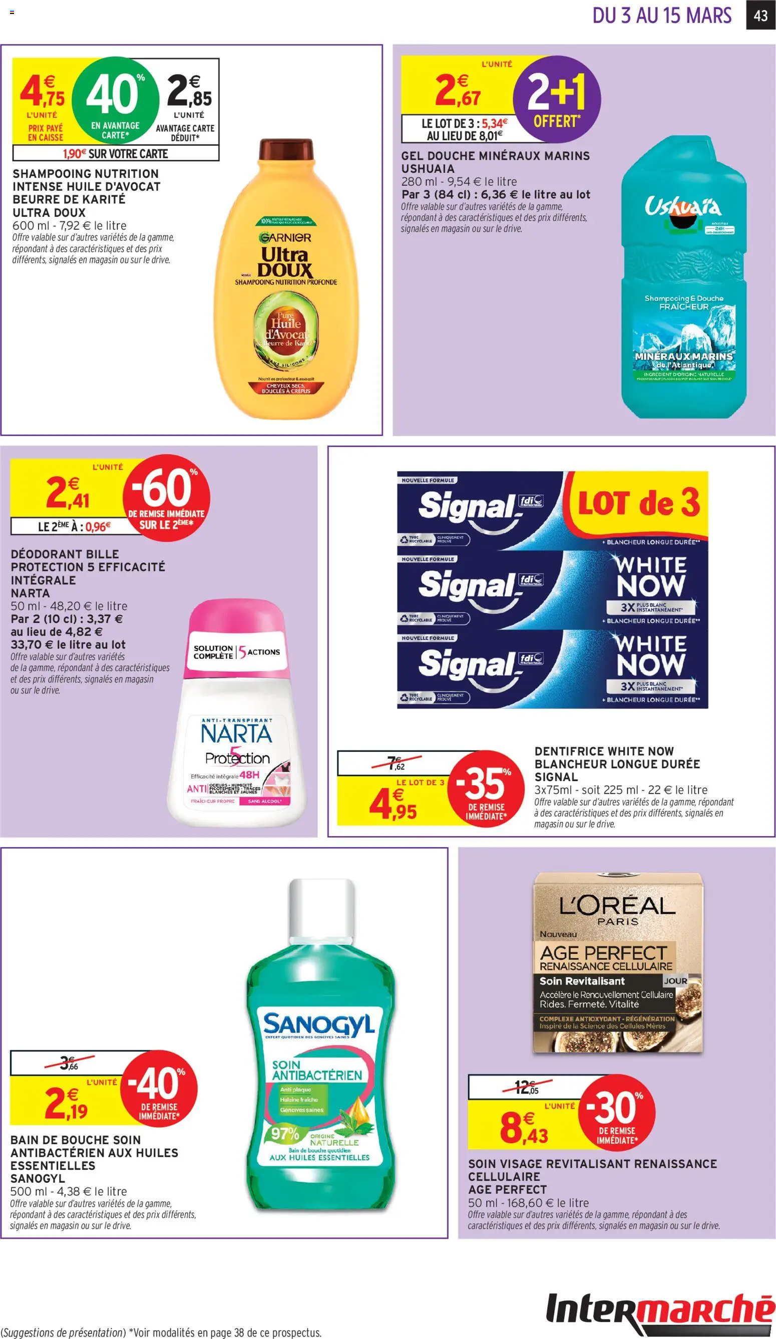 {H1} | Page: 43 | Produits: Shampooing, Dentifrice, Bain de bouche, Beurre