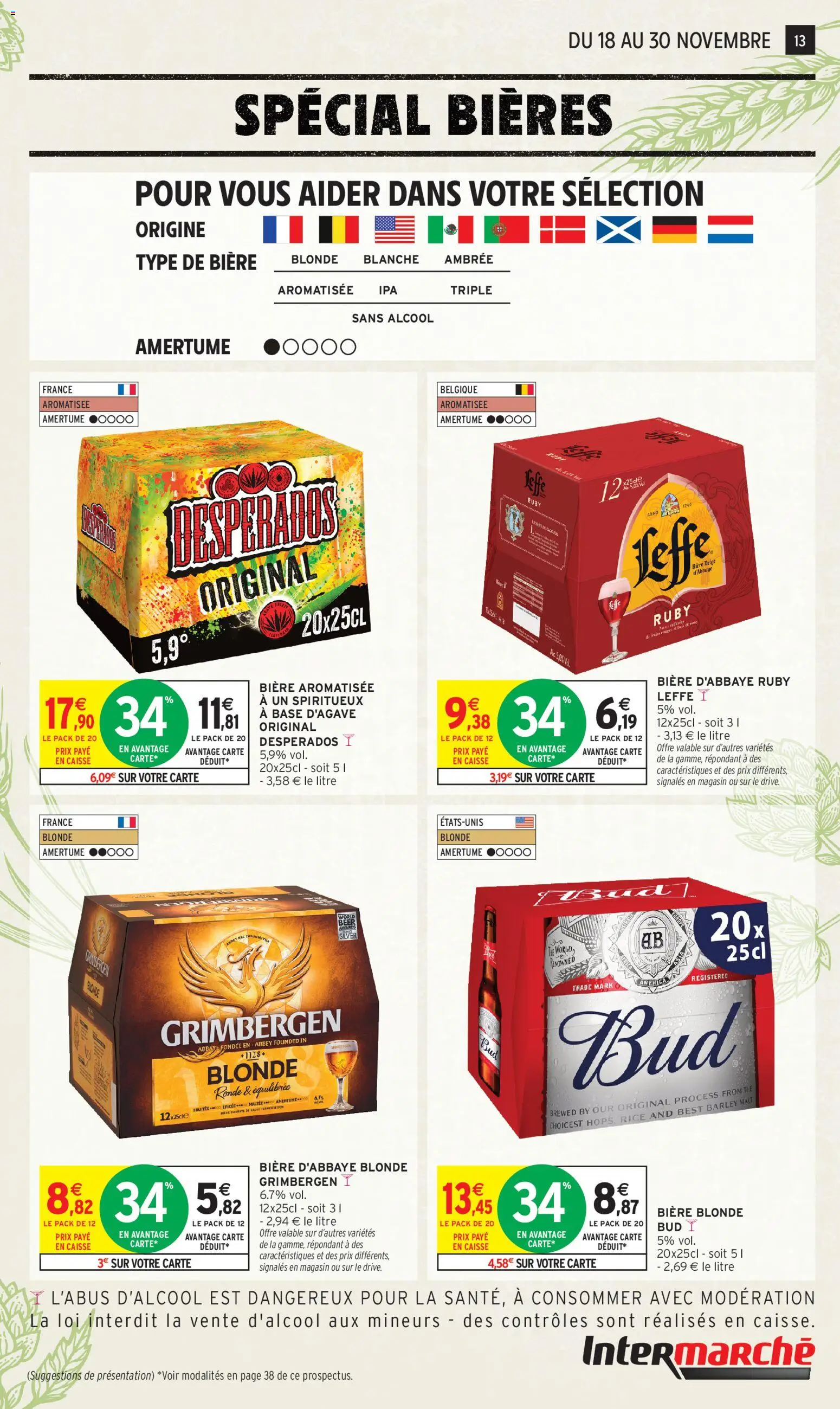 {H1} | Page: 13 | Produits: Base, Bière blonde, Bière blonde Bud, Thé