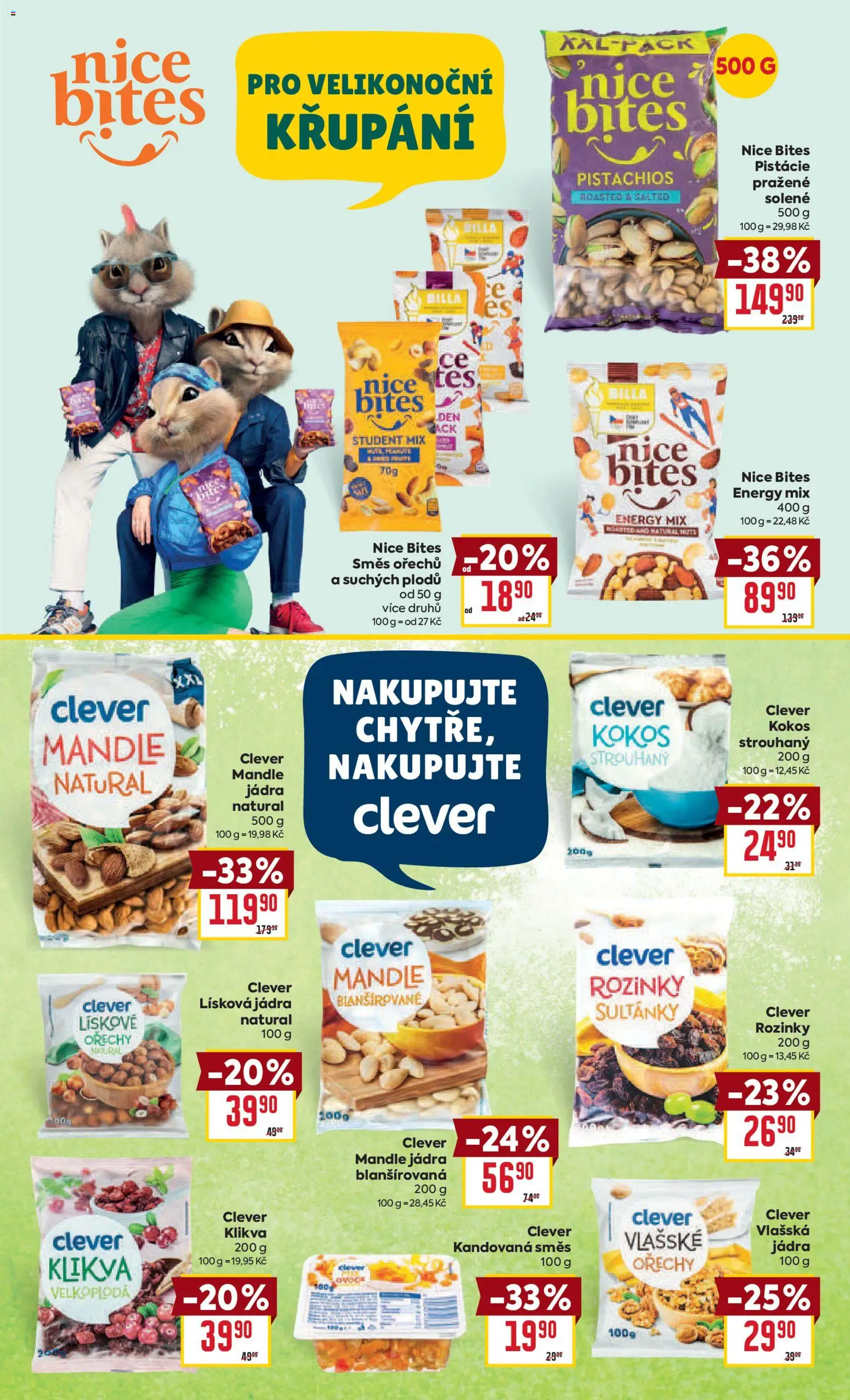 Billa Velký leták od 18.03.2026 | Strana: 4 | Produkty: Ořechy, Směs ořechů, Mandle, Kokos