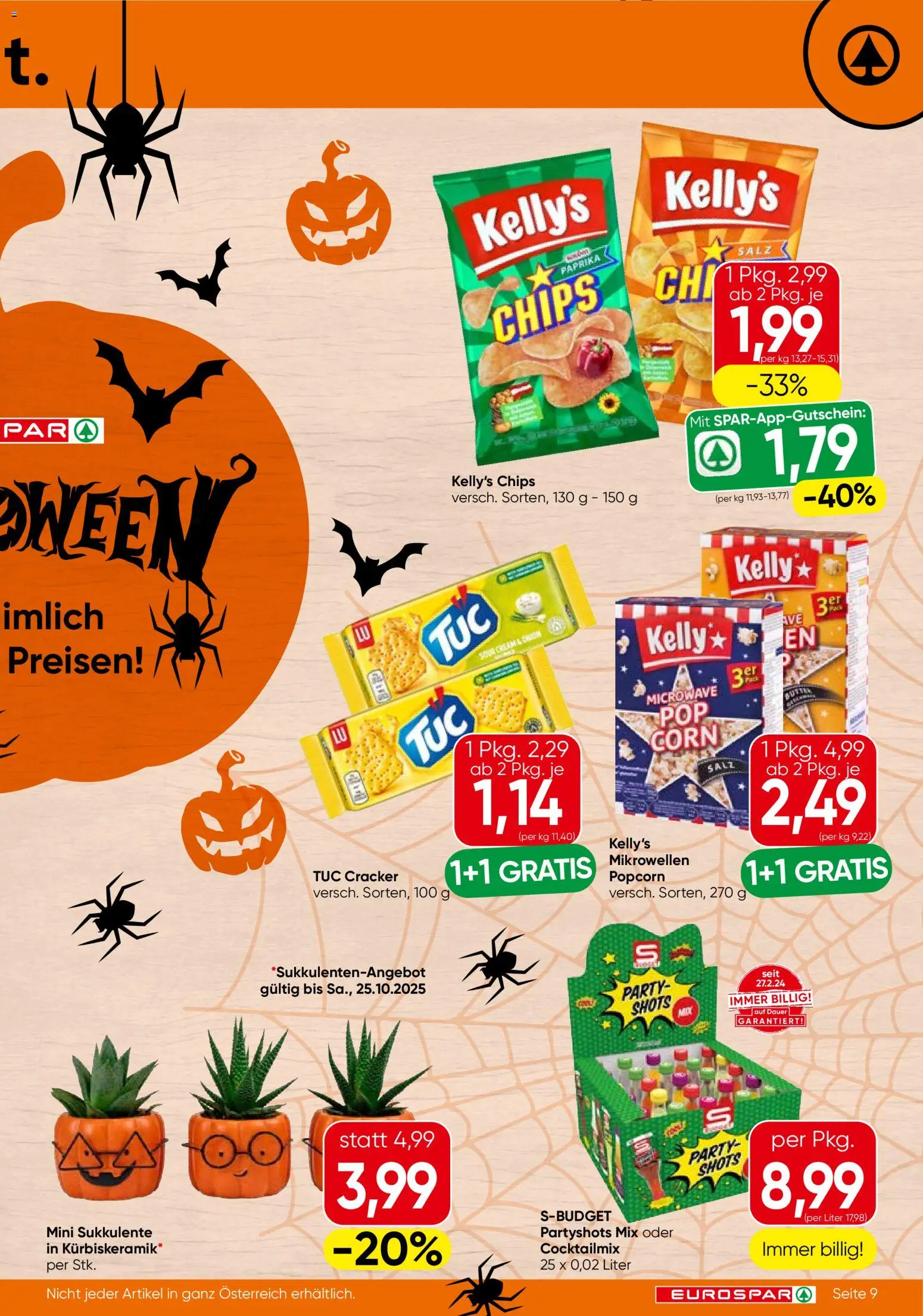 Eurospar Flugblatt gültig ab 23.10.2025 | Seite: 9 | Produkte: Chips, Salz