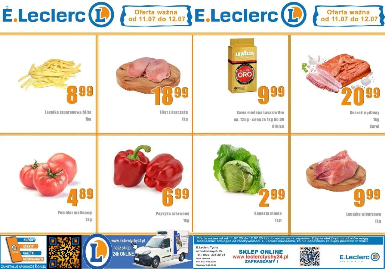 E.Leclerc Gazetka - Tychy od 11.07.2025 | Strona: 1 | Produkty: Kapusta, Karta, Łopatka wieprzowa, Kawa