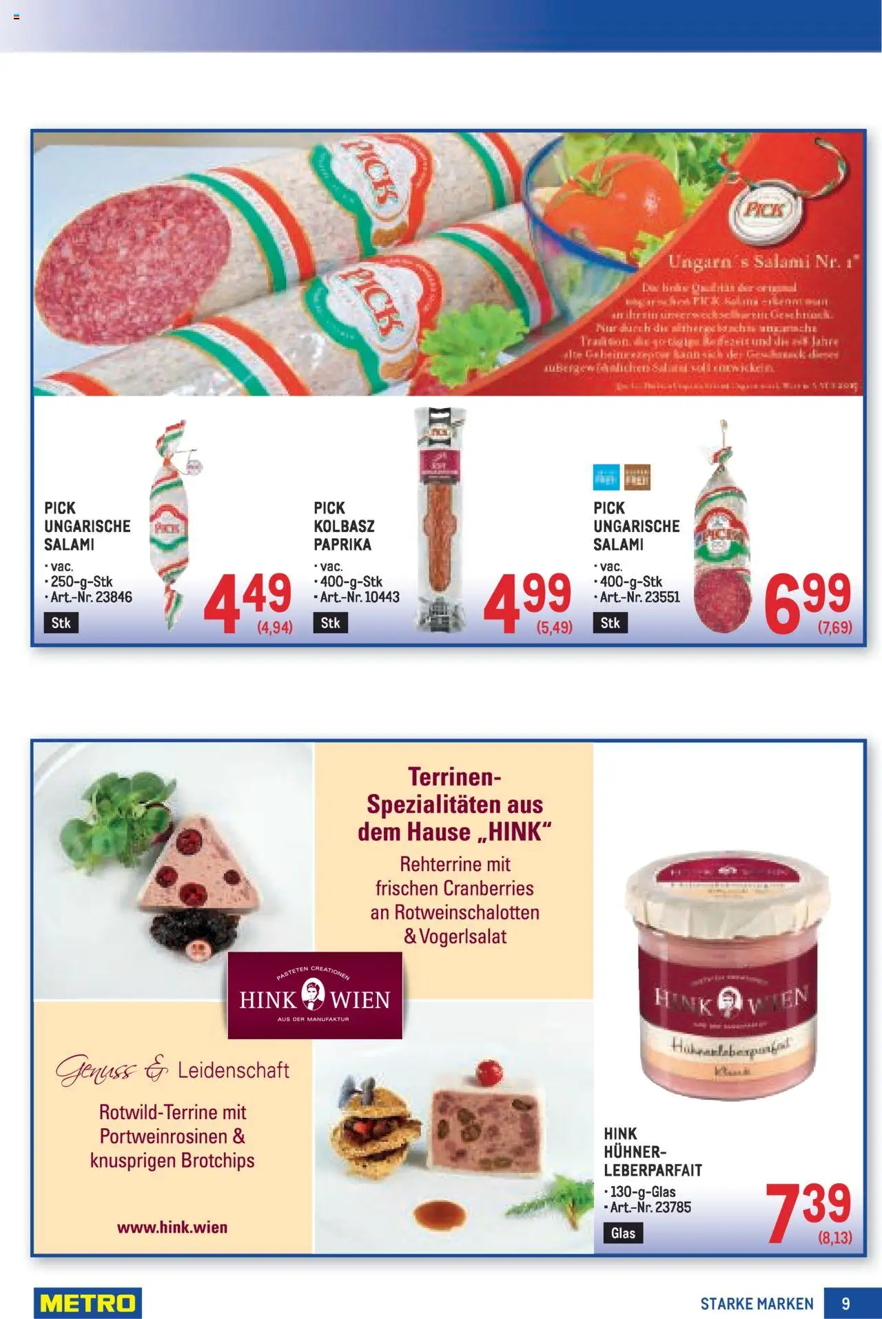 Metro  Angebote Starke Marken gültig ab 07.08.2025 | Seite: 9 | Produkte: Uhr, Salami