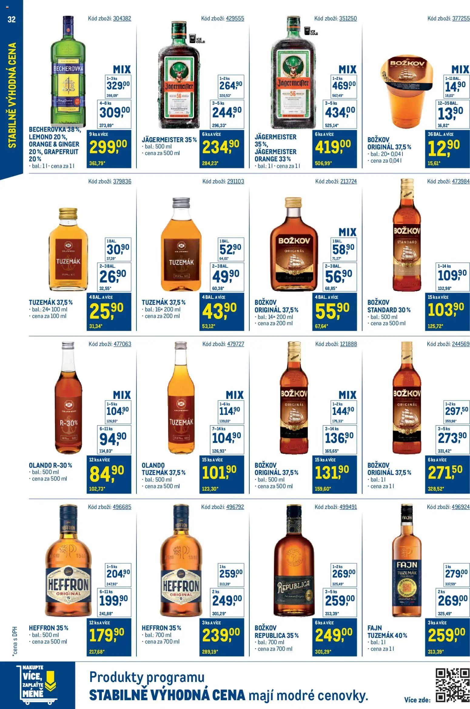 Makro leták - Stabilně výhodná cena od 28.01.2026 | Strana: 32 | Produkty: Jägermeister, Republica, Božkov, Becherovka