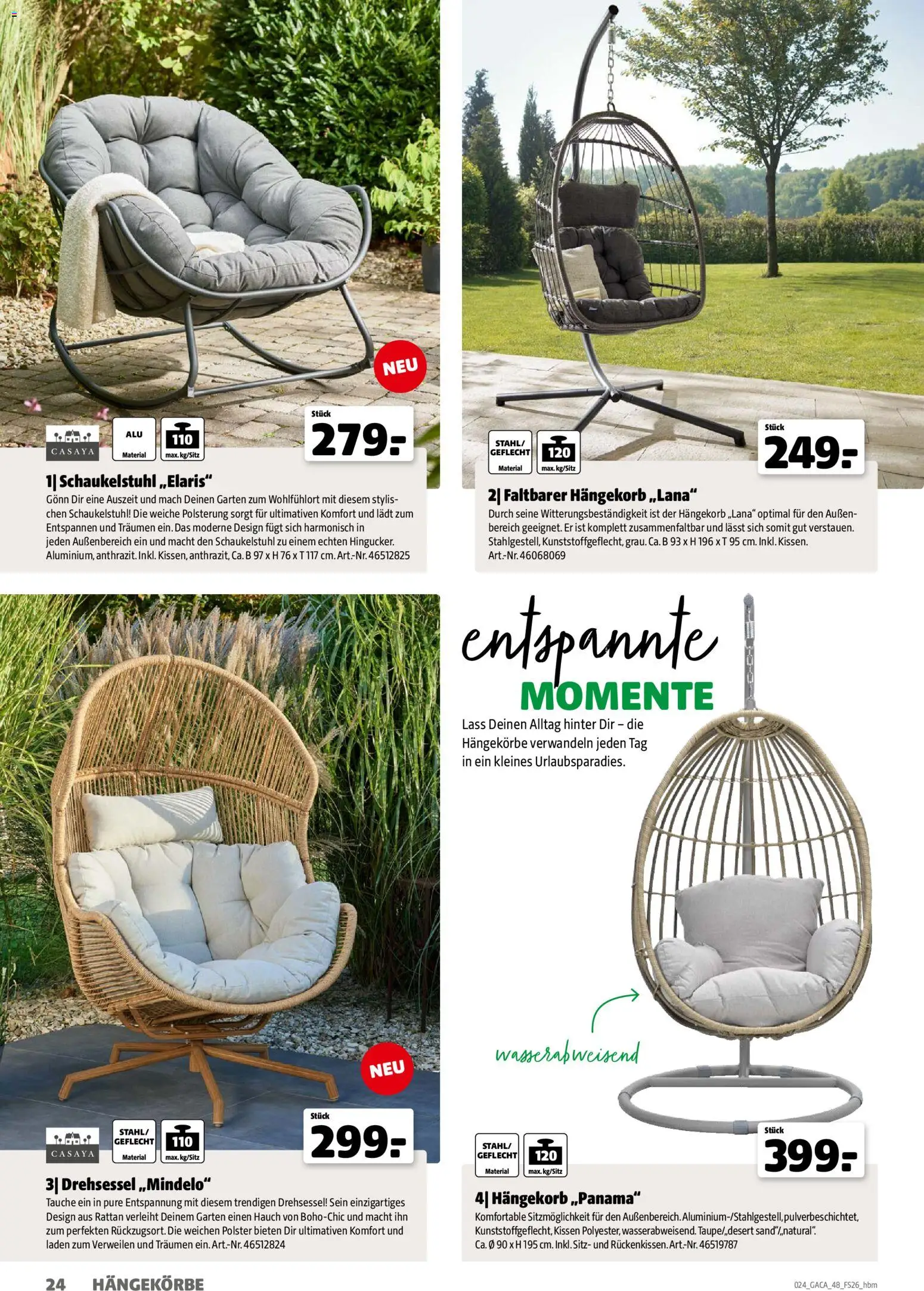 Hagebau Gartenmöbelsortiment – gültig ab 02.03.2026 | Seite: 24 | Produkte: Kissen