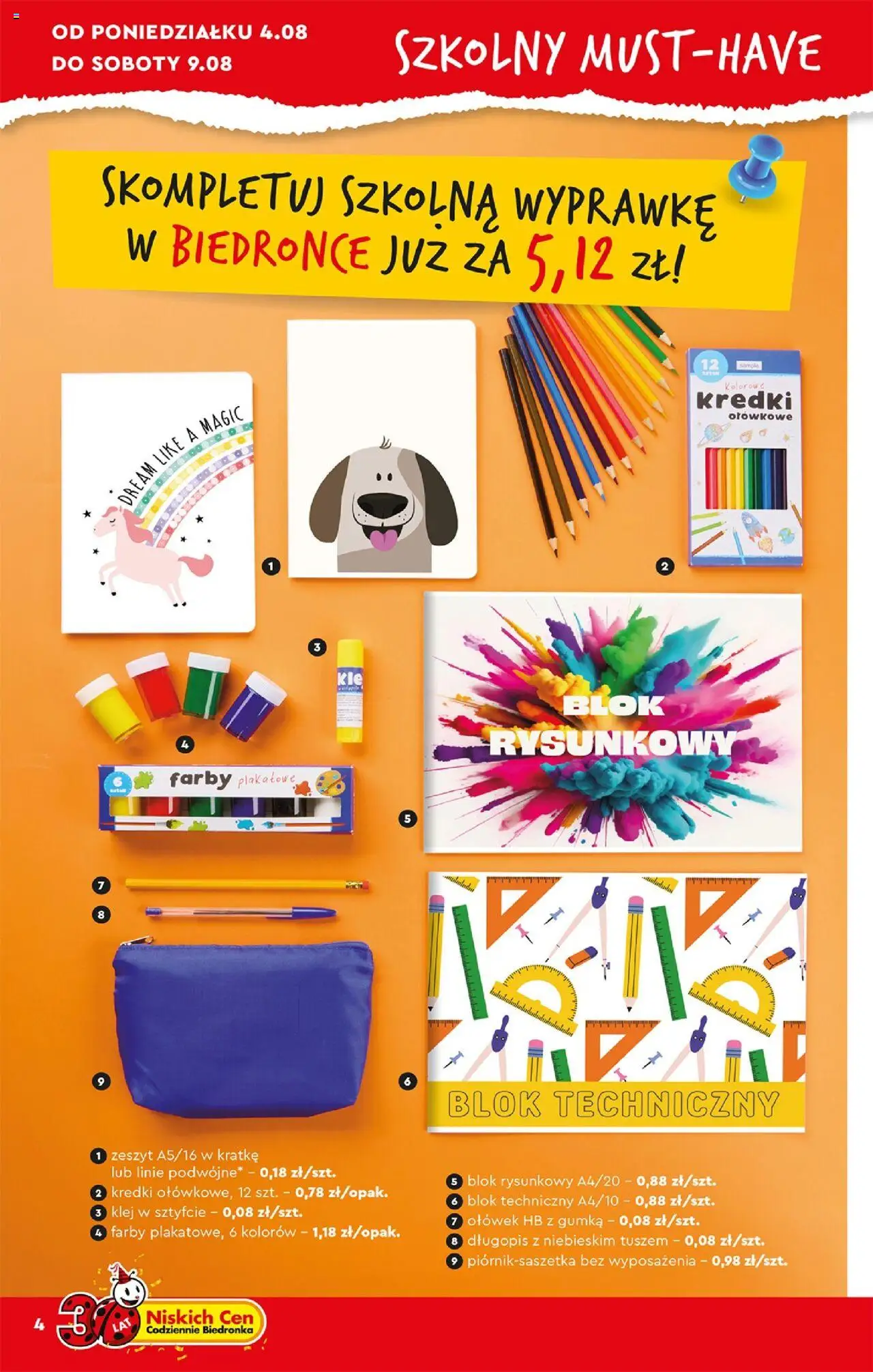 Biedronka gazetka - Hity i inspiracje od 11.08.2025 | Strona: 4 | Produkty: Notebook, Zeszyt