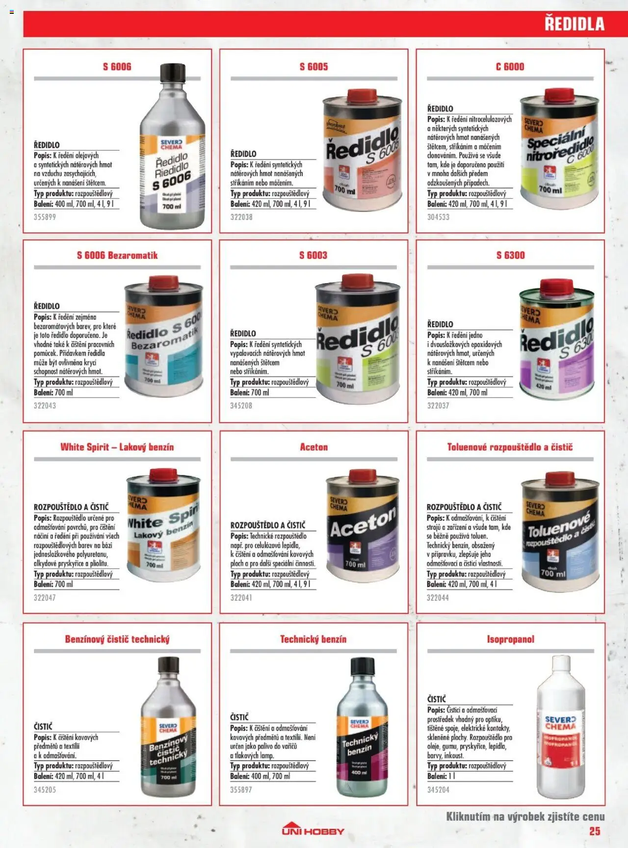 Uni Hobby katalog - Barvy 2025 od 23.05.2025 | Strana: 25 | Produkty: Benzín