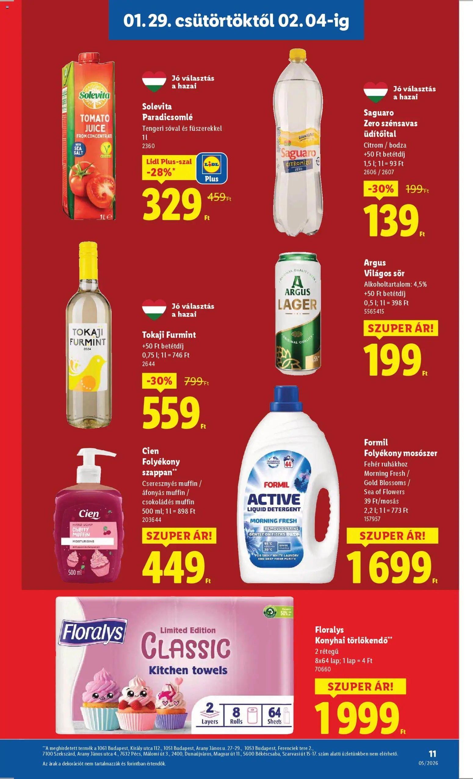 Lidl akciós ujság - amely érvényes a következő dátumtól: 29.01.2026 | Oldal: 11 | Termékek: Muffin, Folyékony mosószer, Mosószer, Citrom
