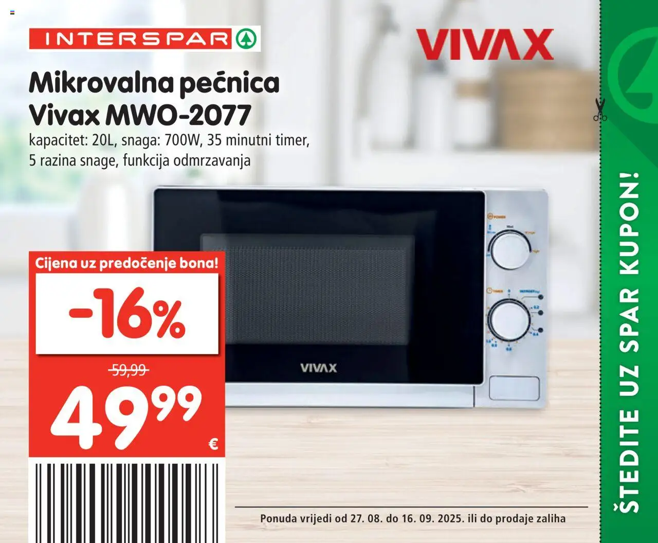 Interspar katalog | vrijedi od 27.08.2025 | Stranica: 16 | Proizvodi: Pećnica, Mikrovalna pećnica