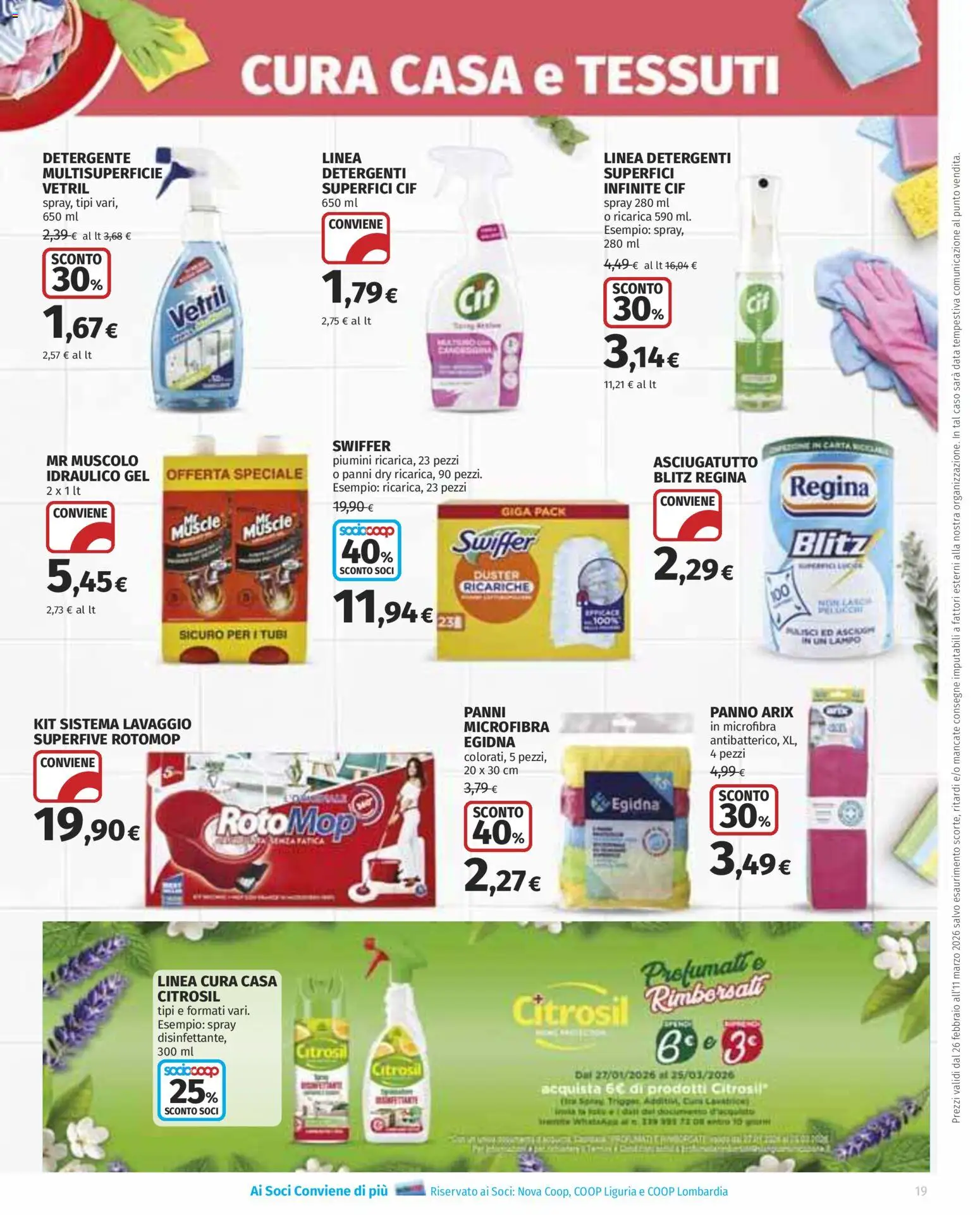 Volantino Ipercoop del 26.02.2026 | Pagina: 19 | Prodotti: Detergente, Lavatrice, Data, Asciugatutto