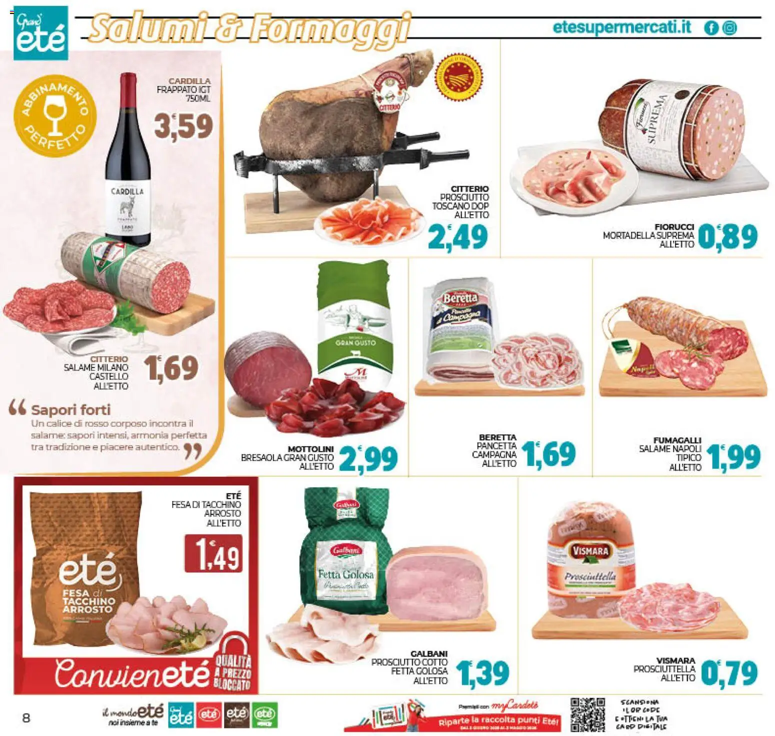 Volantino Eté del 11.11.2025 | Pagina: 8 | Prodotti: Arrosto, Prosciutto Cotto, Salame, Tè