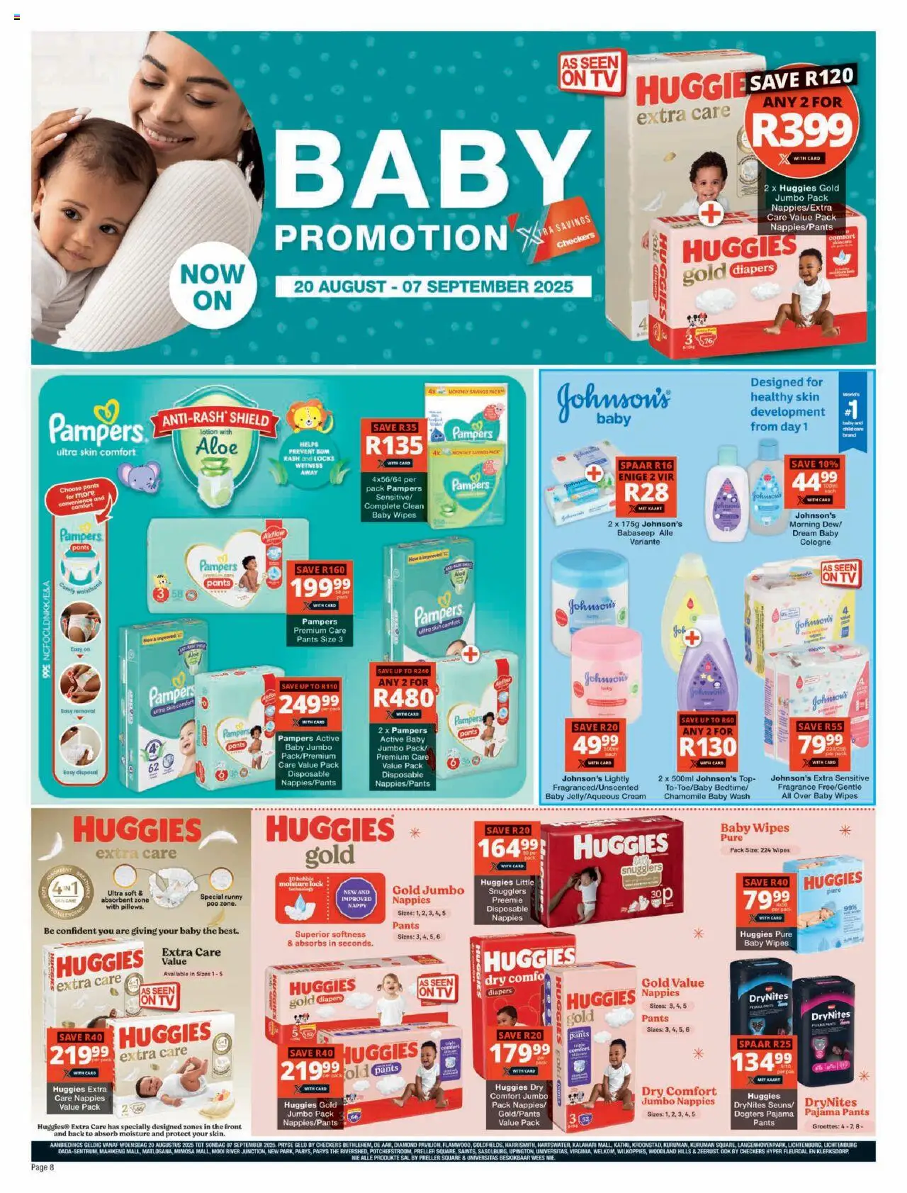 Checkers Northern Cape - August Month-End Promotion │ valid from 20.08.2025 | Page: 8 | Products: Pants, Lock, Fragrance, Lotion