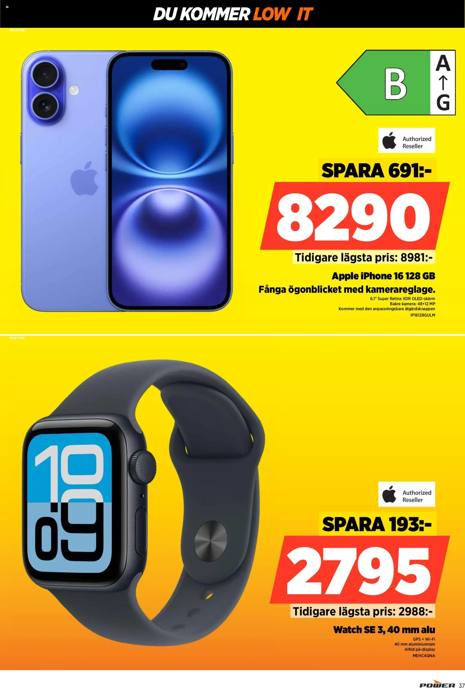 Power reklamblad aktuell från 19.01.2026 | Sida: 37 | Produkter: Äpple, Kamera, Wifi