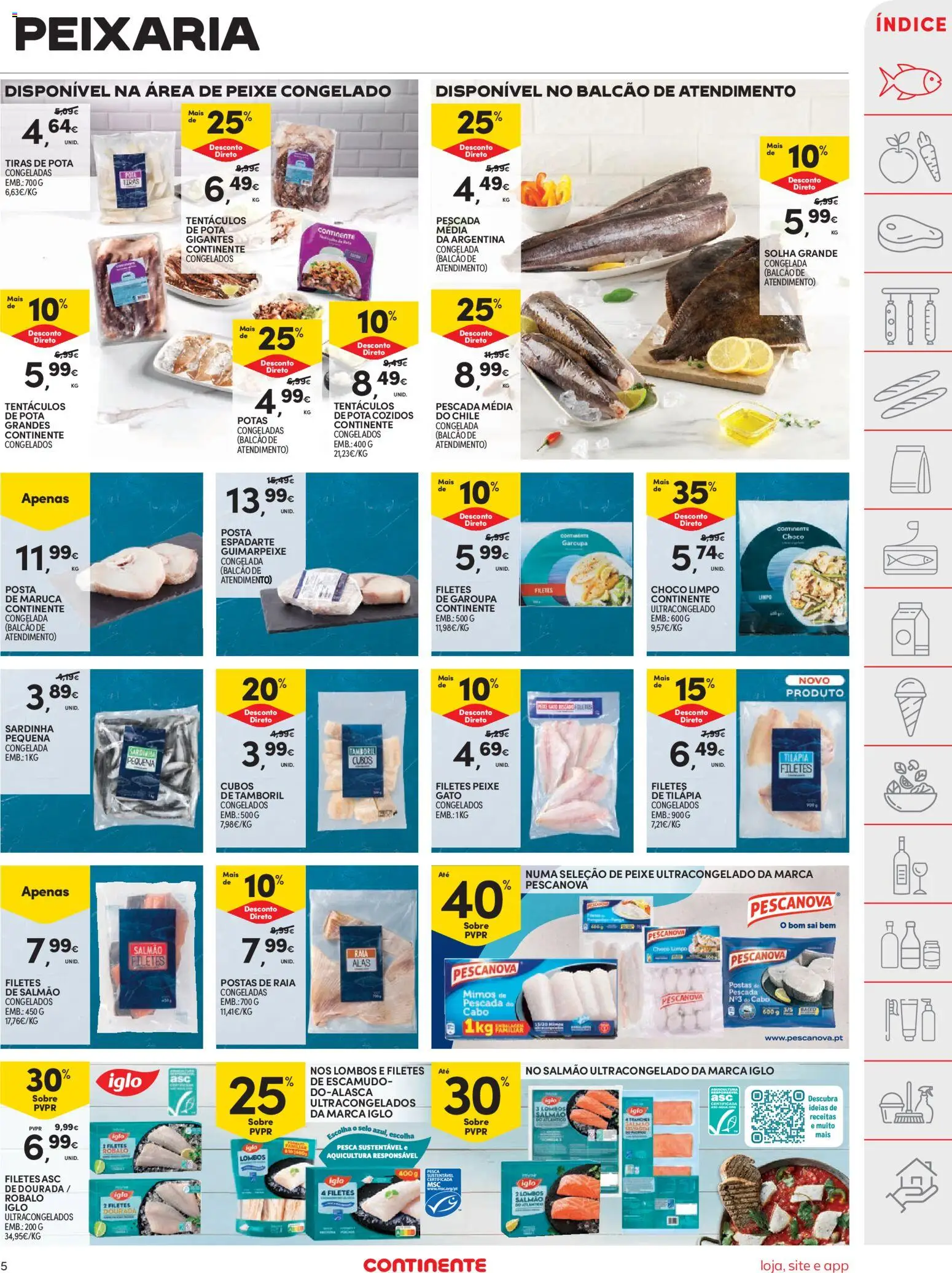 Continente folheto │ válido de 20.01.2026 | Página: 5 | Produtos: Dourada, Cabo, Pescada do cabo, Tamboril