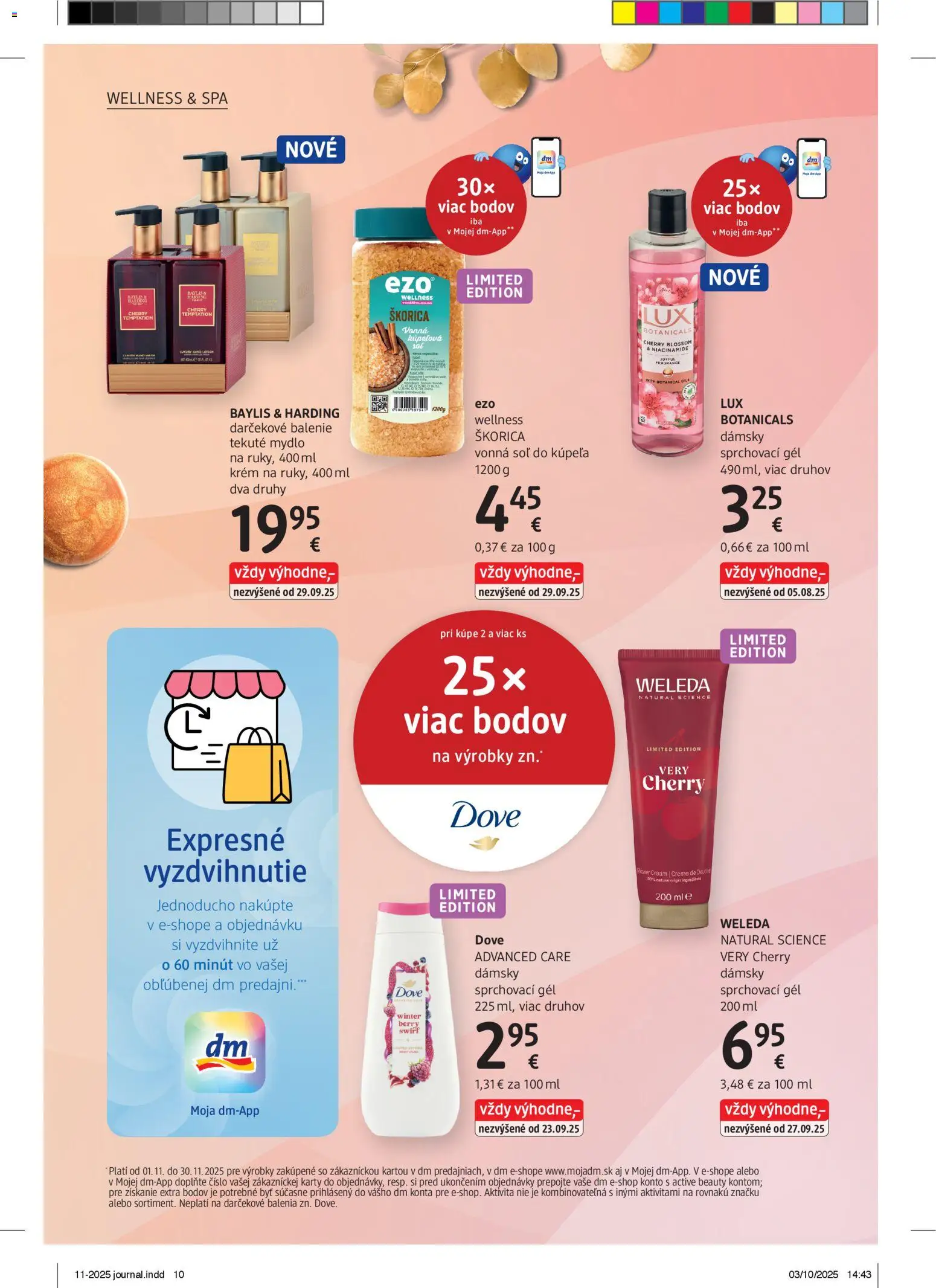 Nové dm drogerie akcie – leták je platný od 01.11.2025 | Strana: 10 | Produkty: Weleda, Mydlo, Krém, Soľ