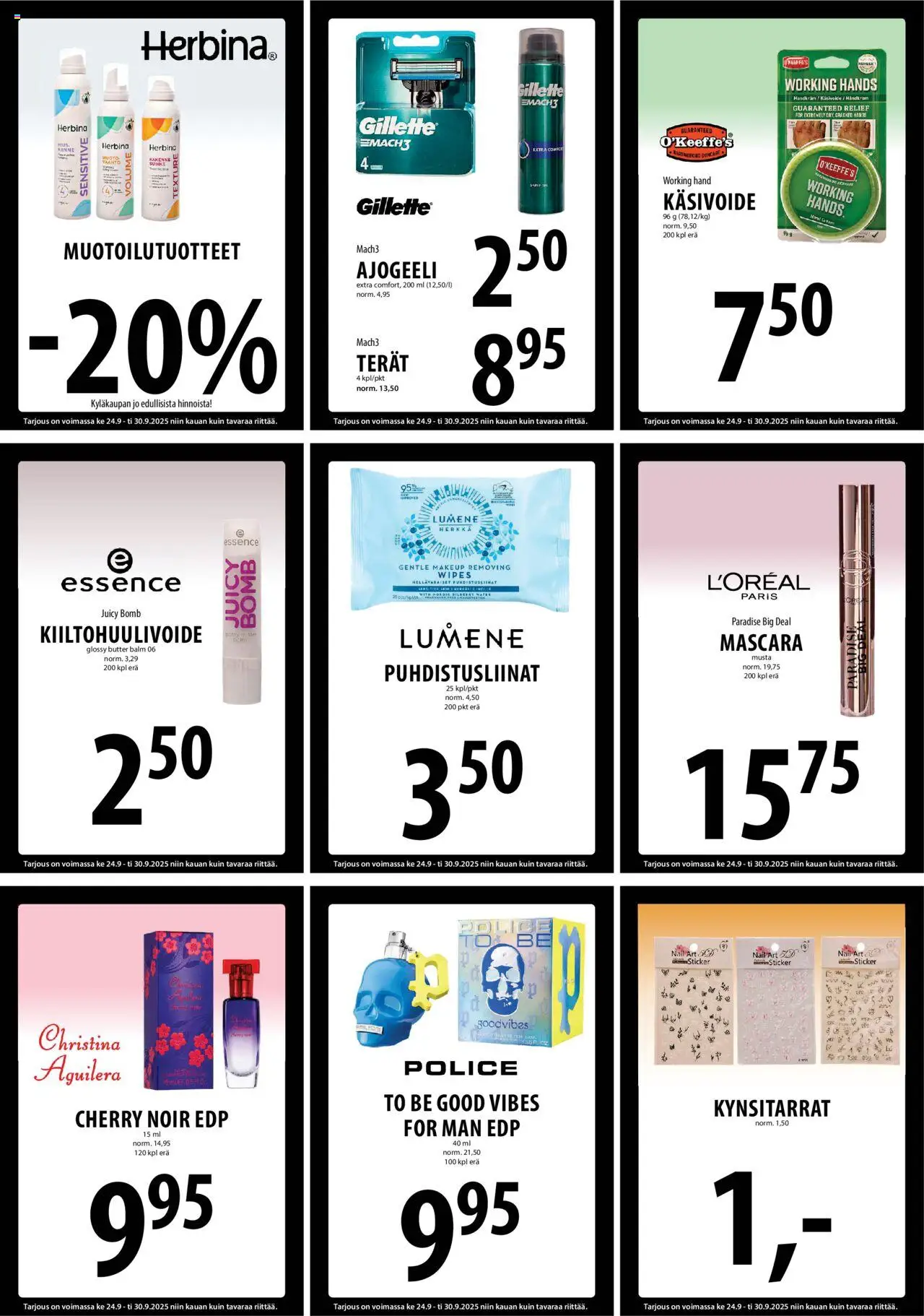 Tuuri tarjoukset – voimassa 24.09.2025 alkaen | Sivu: 11 | Tuotteet: Käsivoide, Puhdistusliinat