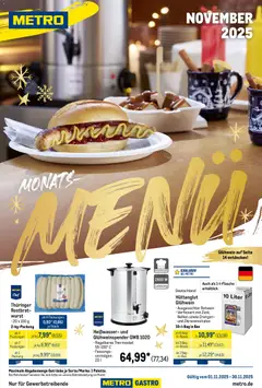 Metro Monats-Menü ab 01.11.2025 gültig